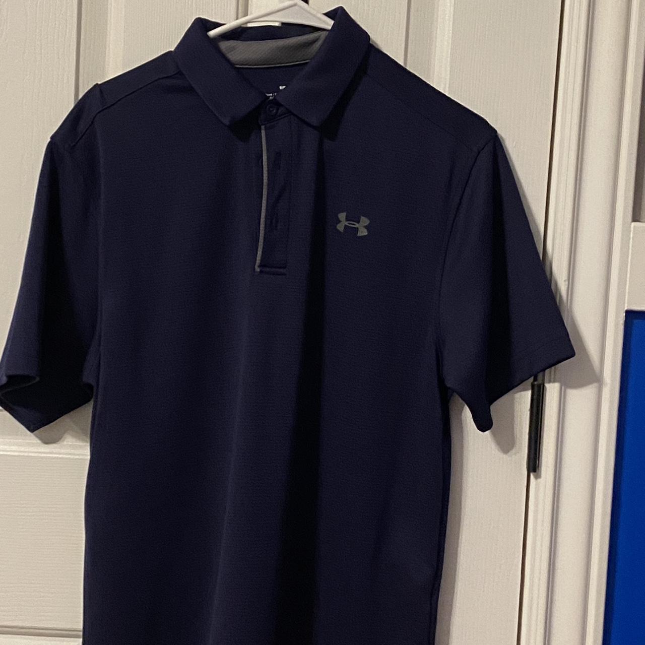 navy blue Under Armor Polo Size Small - Depop