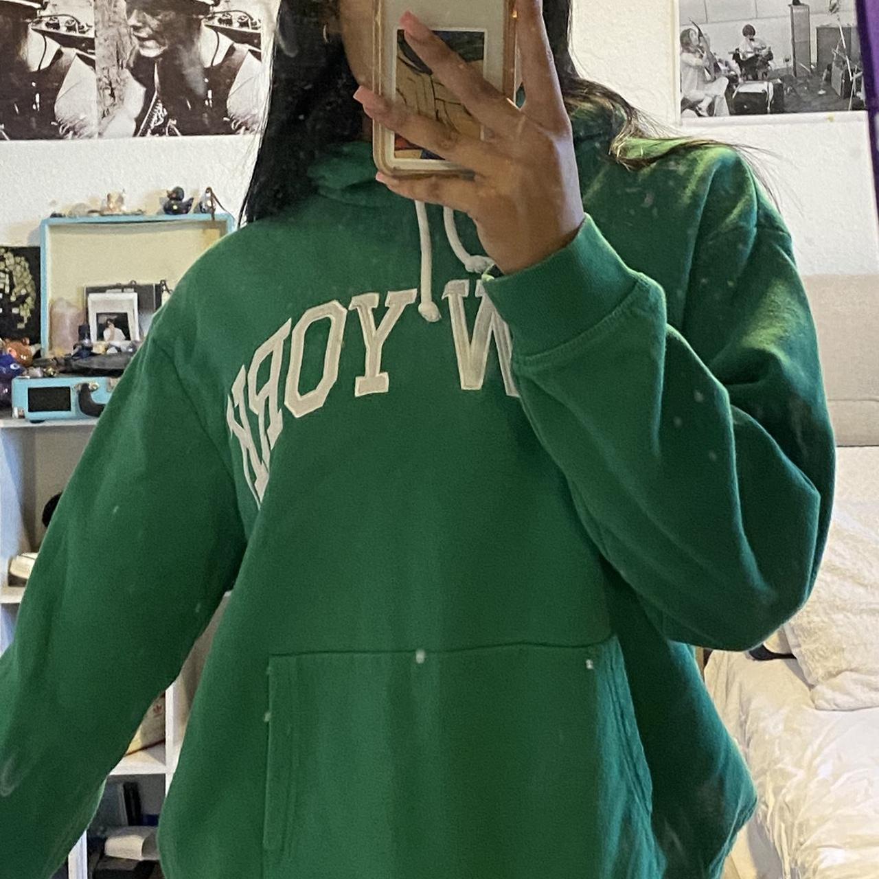 H&M New York hoodie green #h&m #hoodie #newyork - Depop