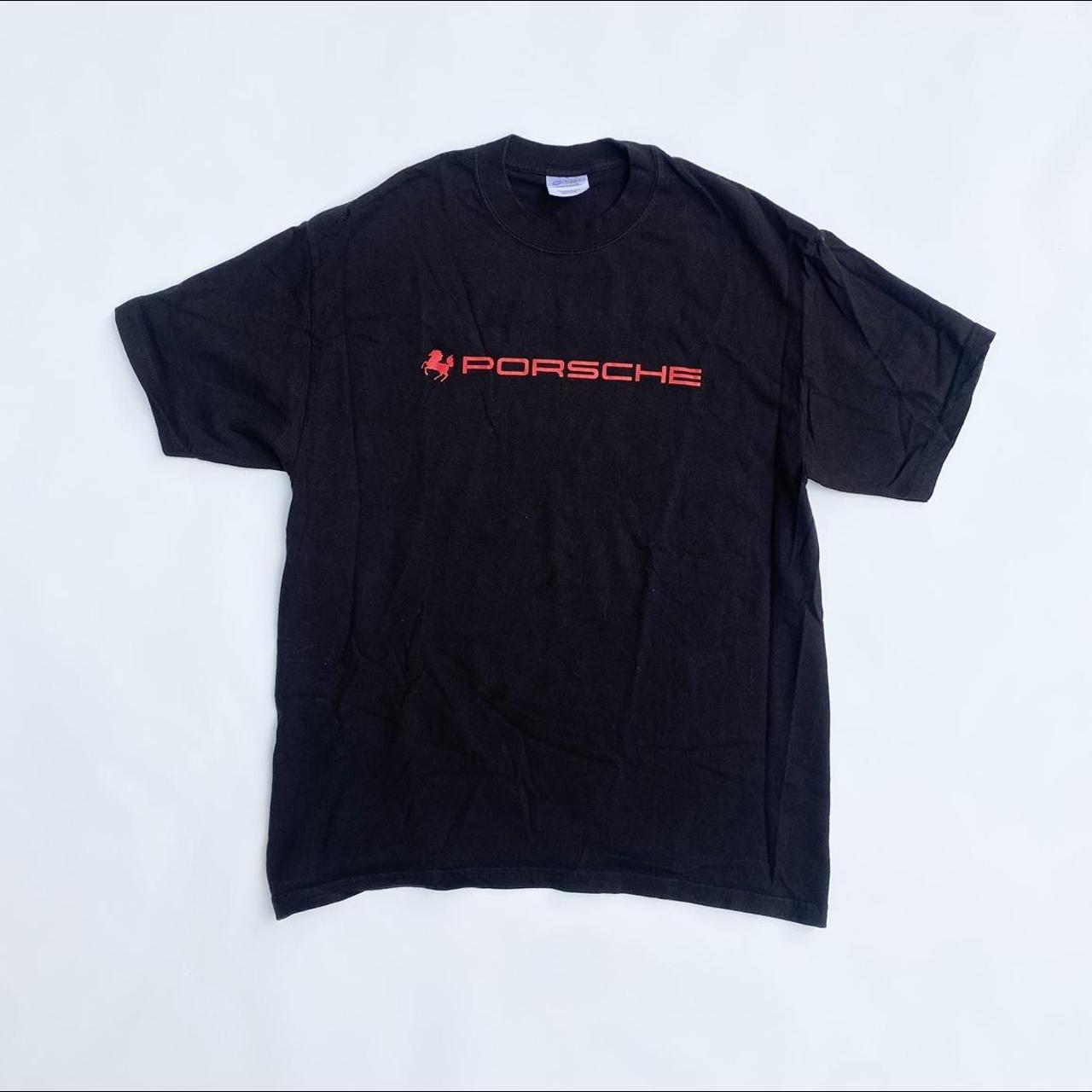 Porsche Design Men's Black and Red T-shirt | Depop