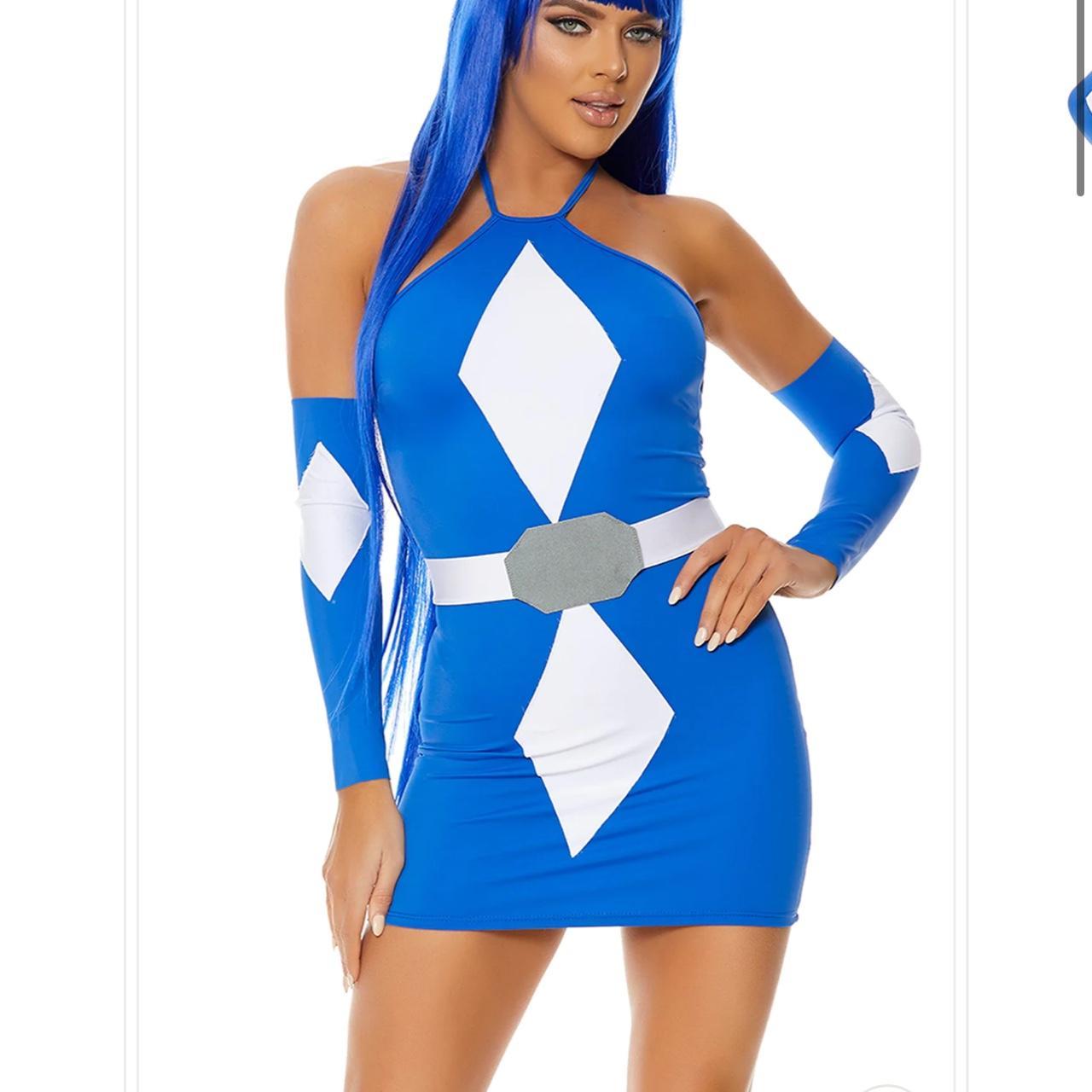 Blue Power Ranger Costume - worn once Size M/L - Depop