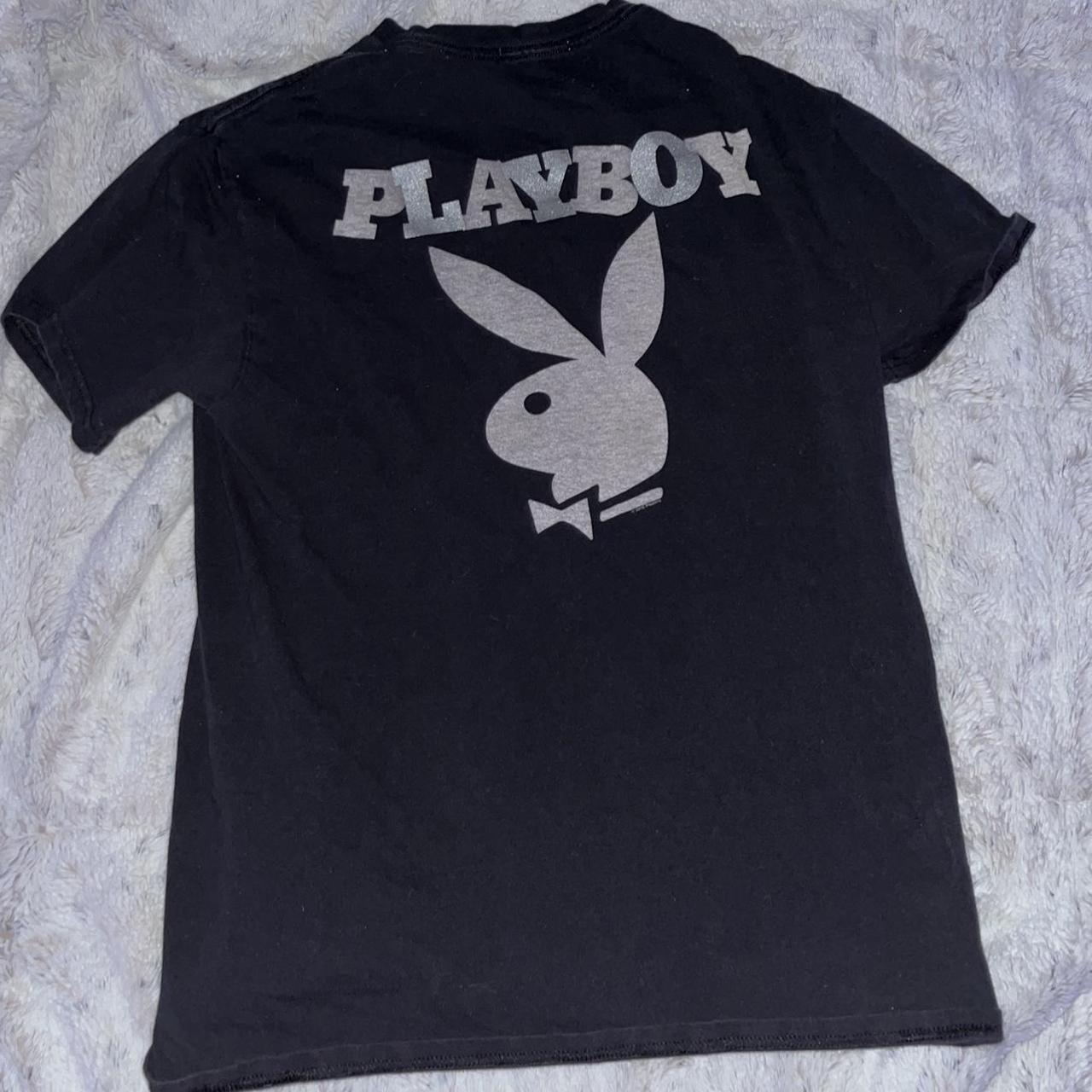 playboy black and white print tee. Depop