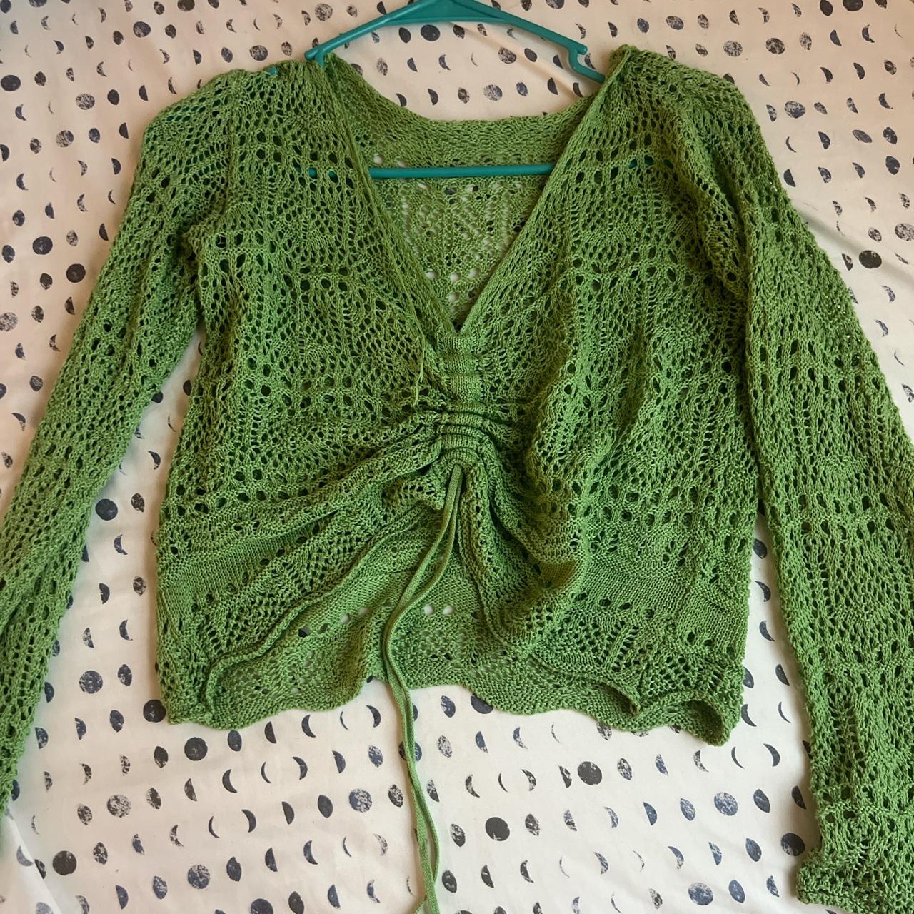Green butterfly sweater :) #indie #fairycore #core... - Depop