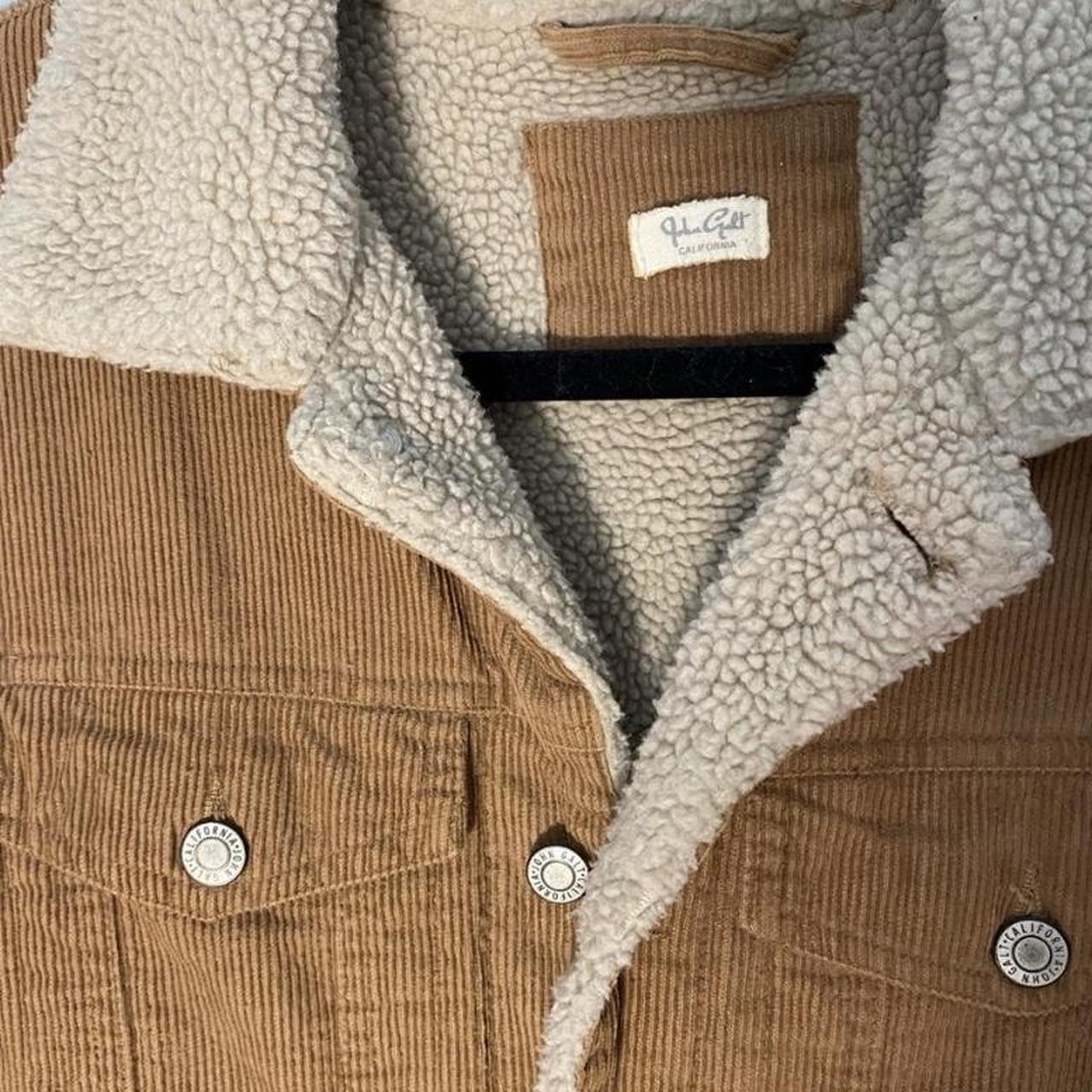 Brandy Melville Women's Tan and Cream Jacket Depop