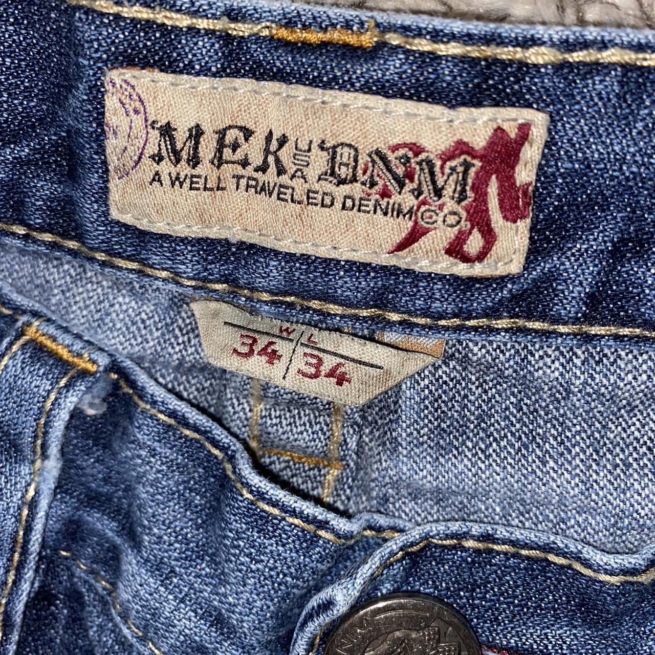 Mek embroidered denim jeans - size 34 x 34 - good... - Depop
