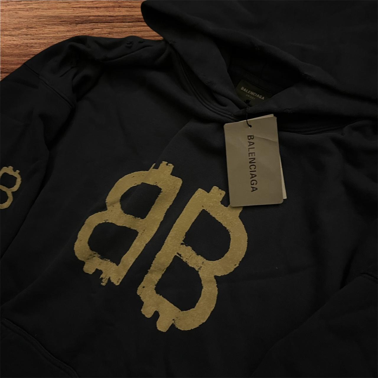 Navy Balenciaga Bitcoin Hoodie -Size XS (Fits... | Depop
