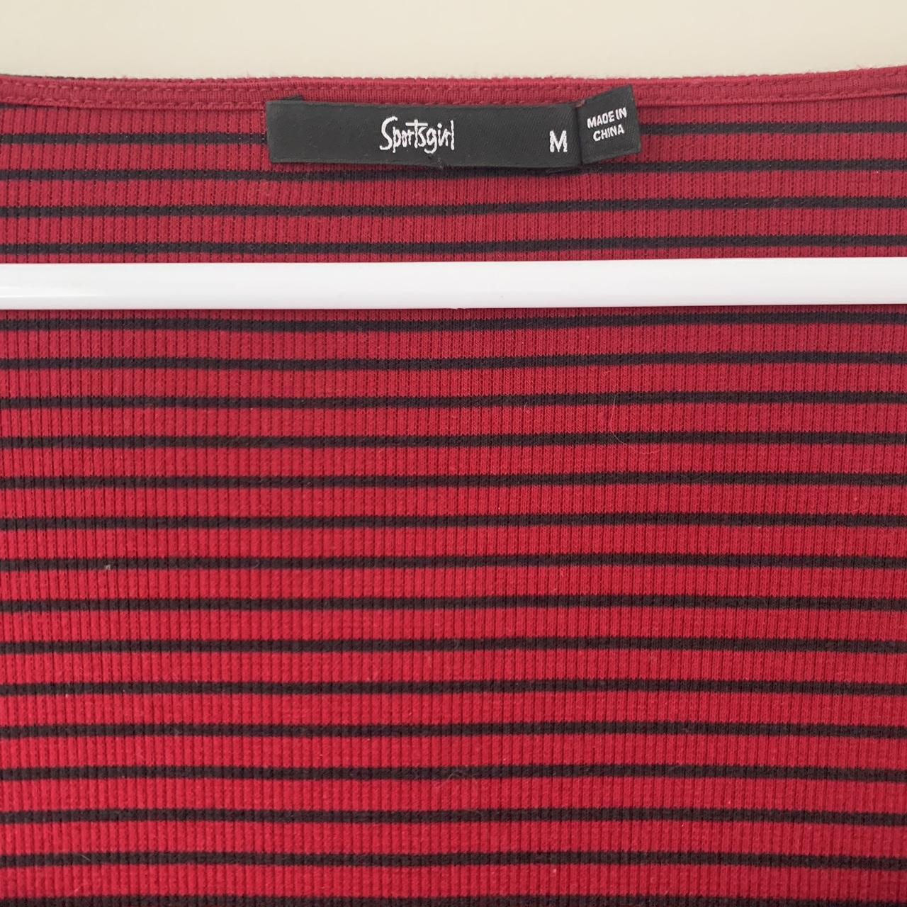 Sportsgirl red and black square neck long sleeve... Depop