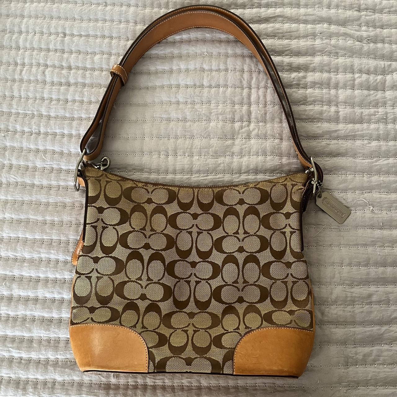 Coach (C1523) Pennie Brown Black Signature Coated Canvas Shoulder Handbag  Purse - Walmart.com