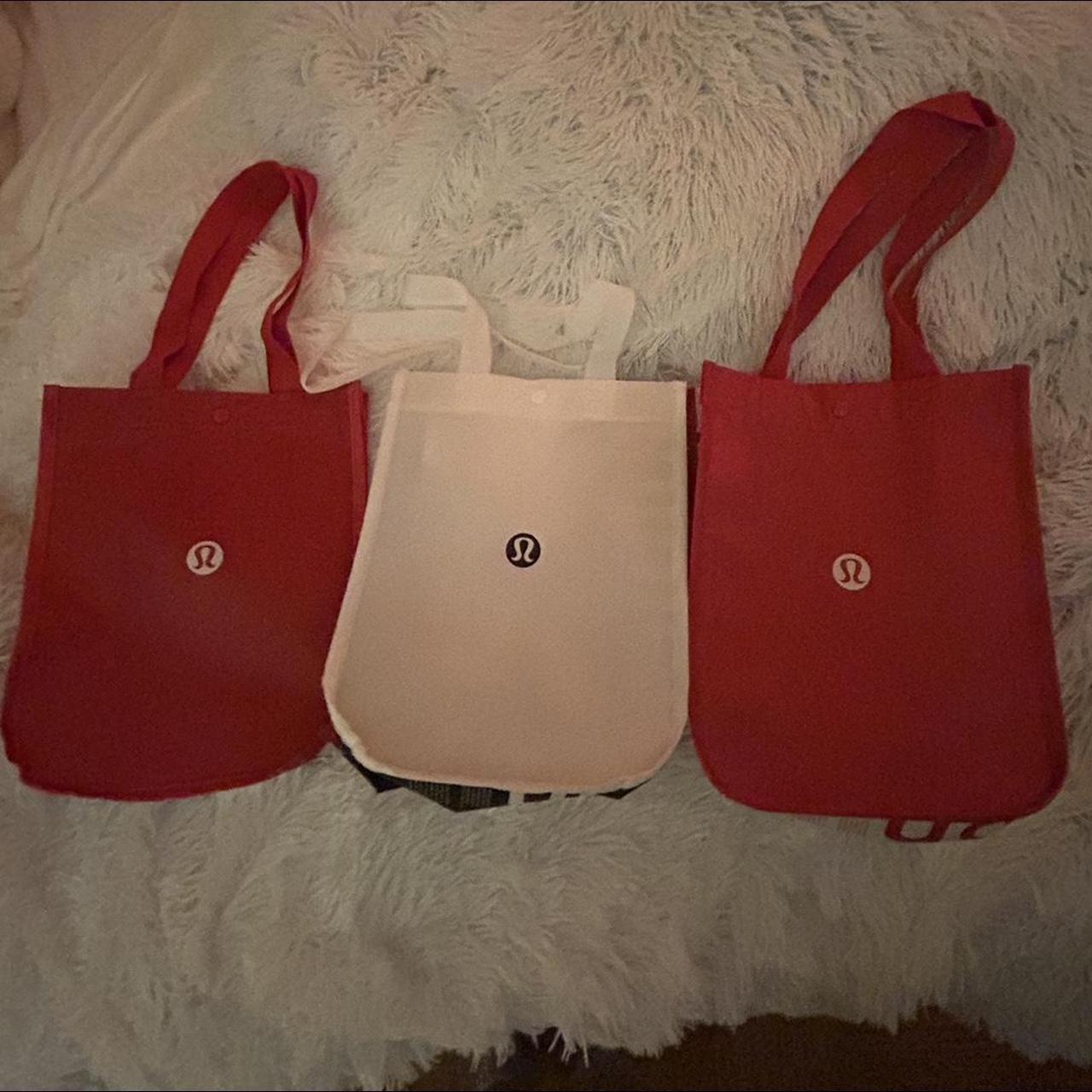 lululemon reusable tote gym bags 9 each (2 red, 1... Depop