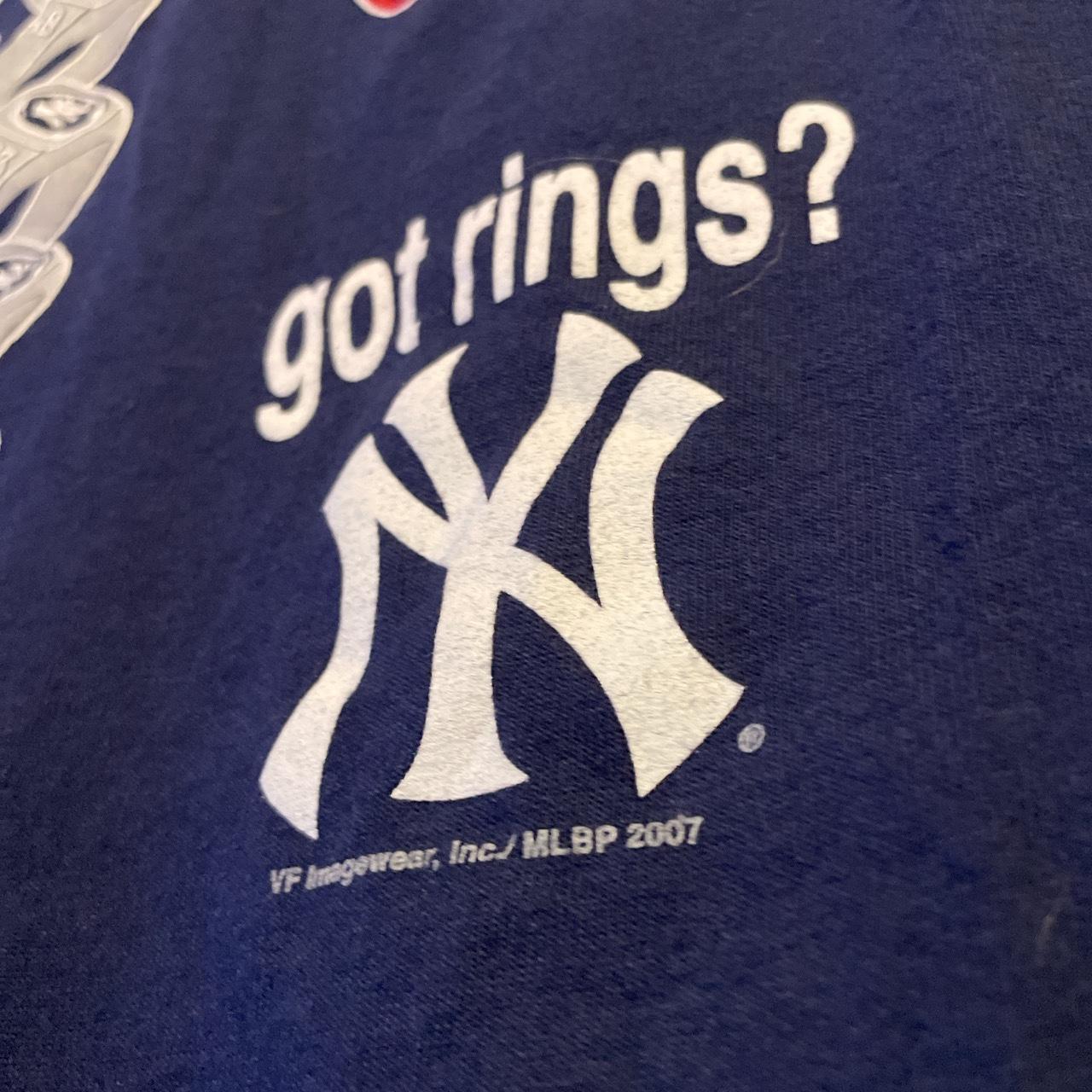トップス 00s NewYork Yankees got rings? tee NWT NEW YORK YANKEES MLB GOT RINGS WORLD SERIES RED SOX BLUE
