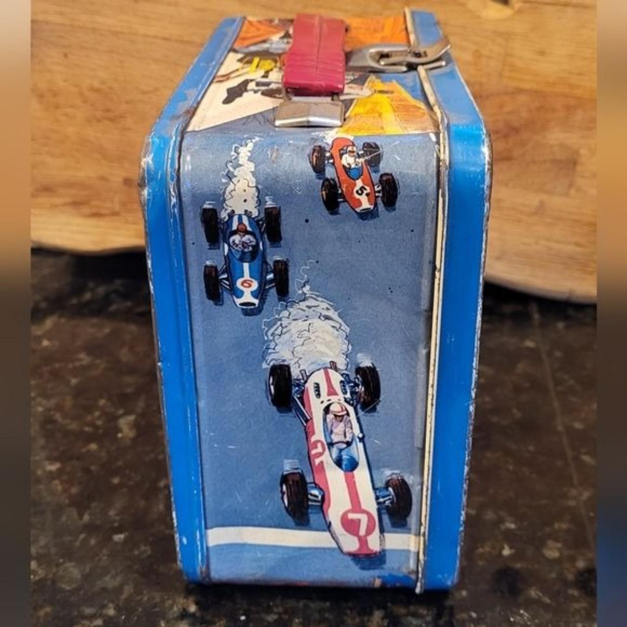 Vintage King Seeley Thermos Auto Race Magnetic Game Kit Lunch Box 1967 