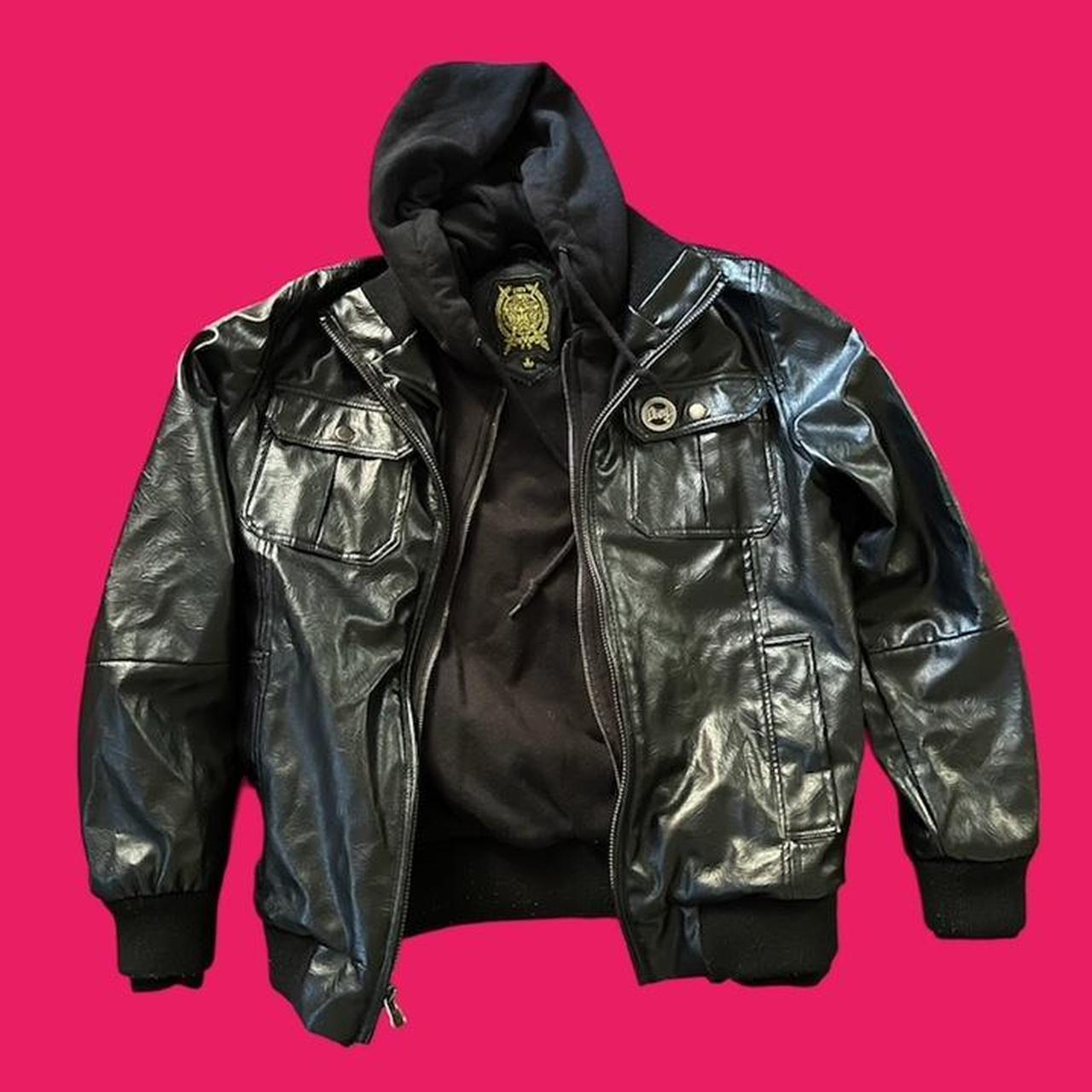 Obey hot sale leather jacket