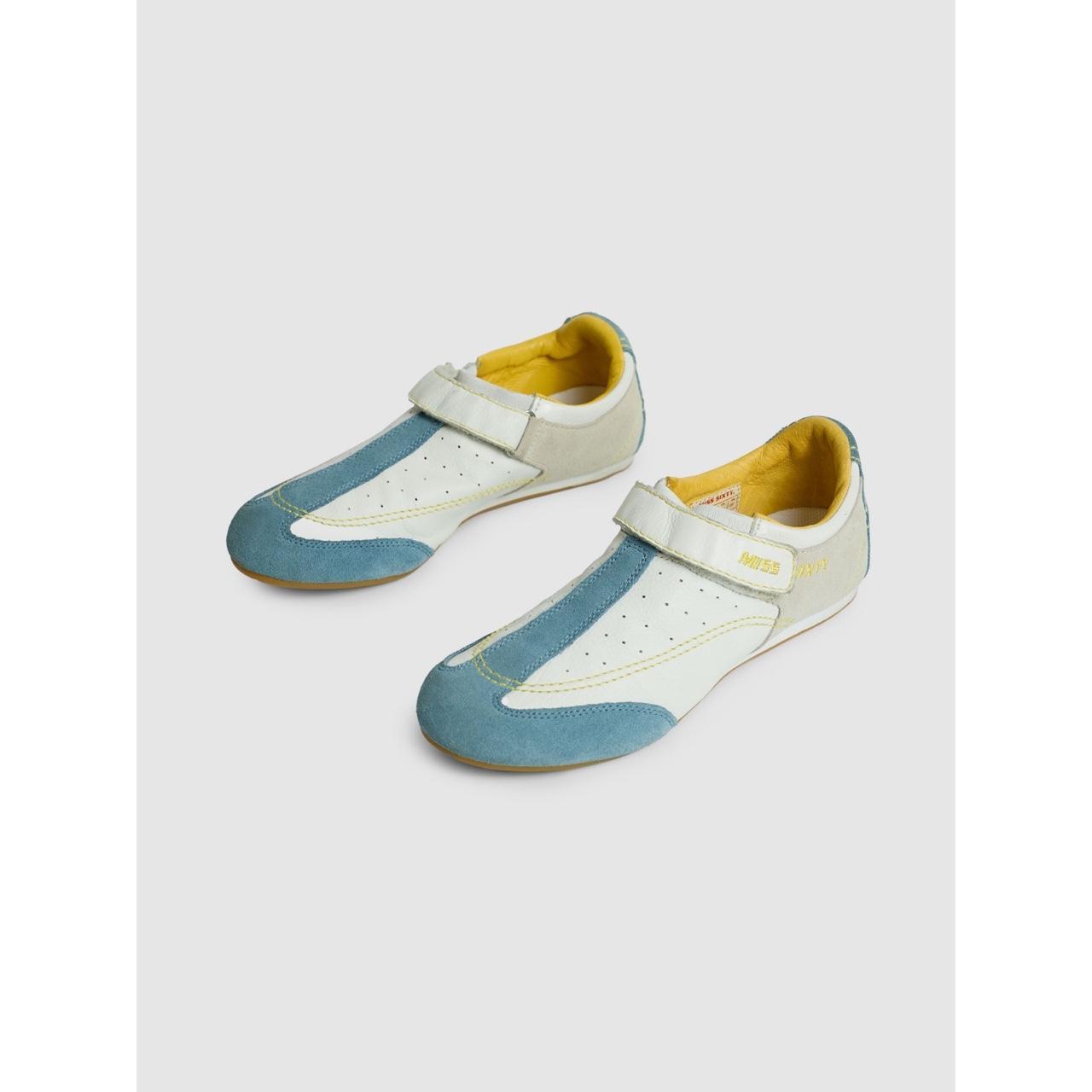 Miss Sixty white leather and blue suede