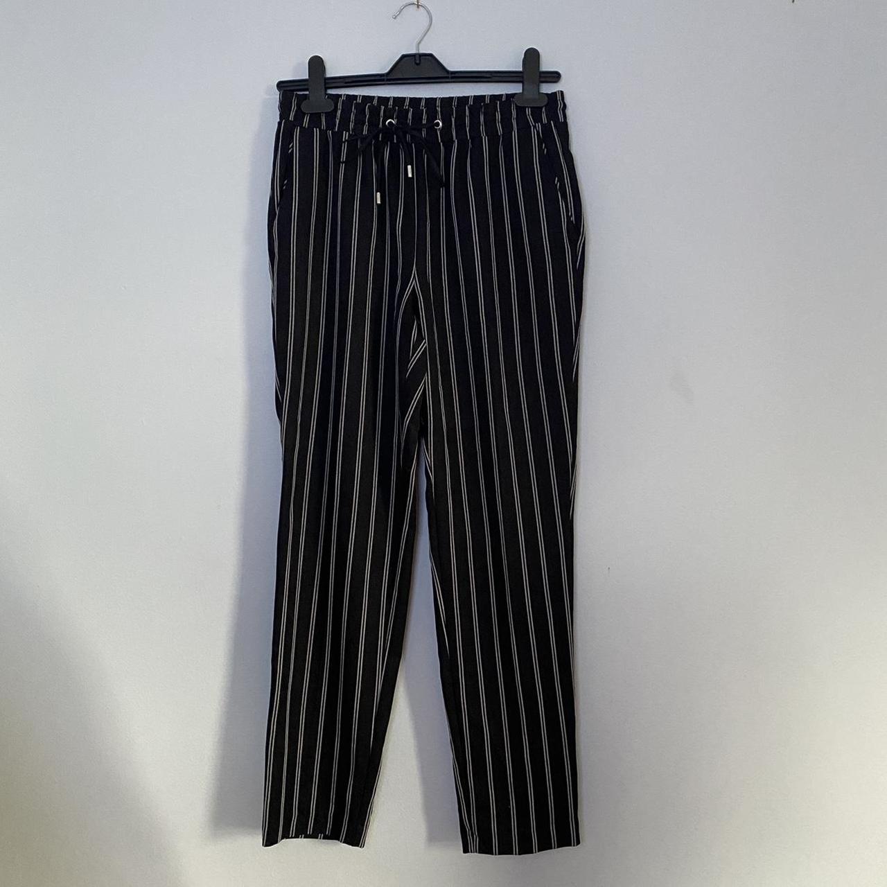 Women's Black and White Trousers | Depop