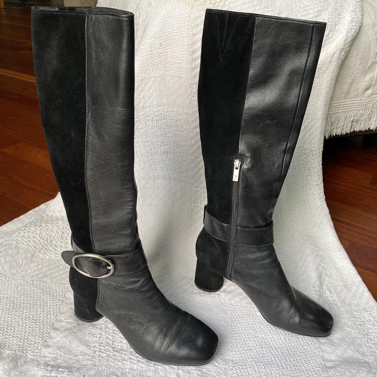 Donald Pliner Caye women s square toed black leather Depop