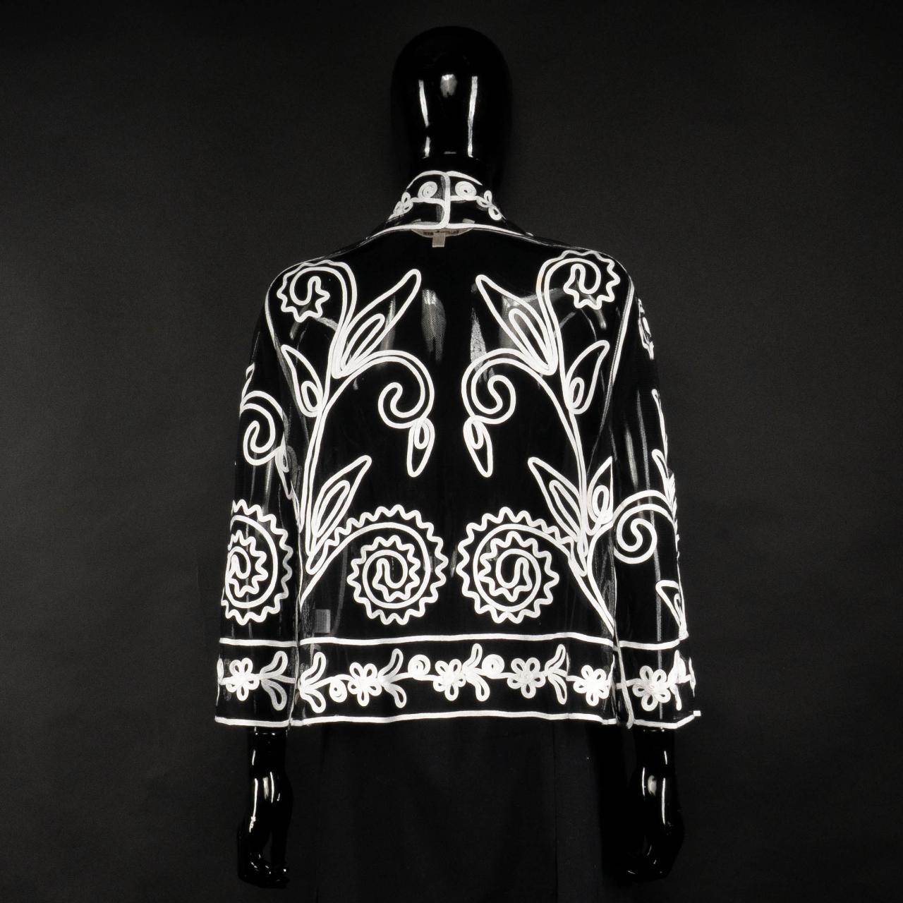 Women's Black and White Jacket Depop