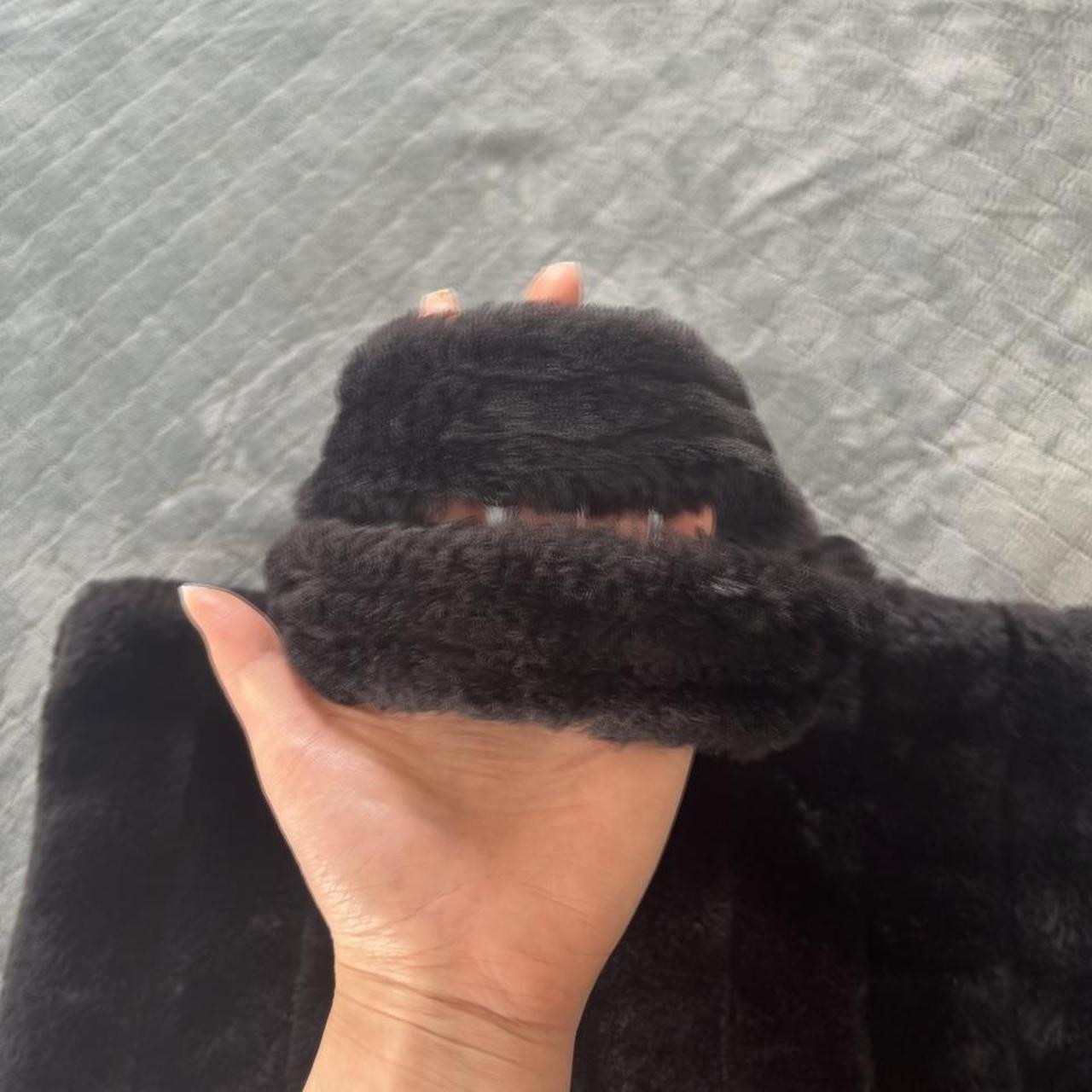 Victoria’s Secret fluffy teddy black tote bag