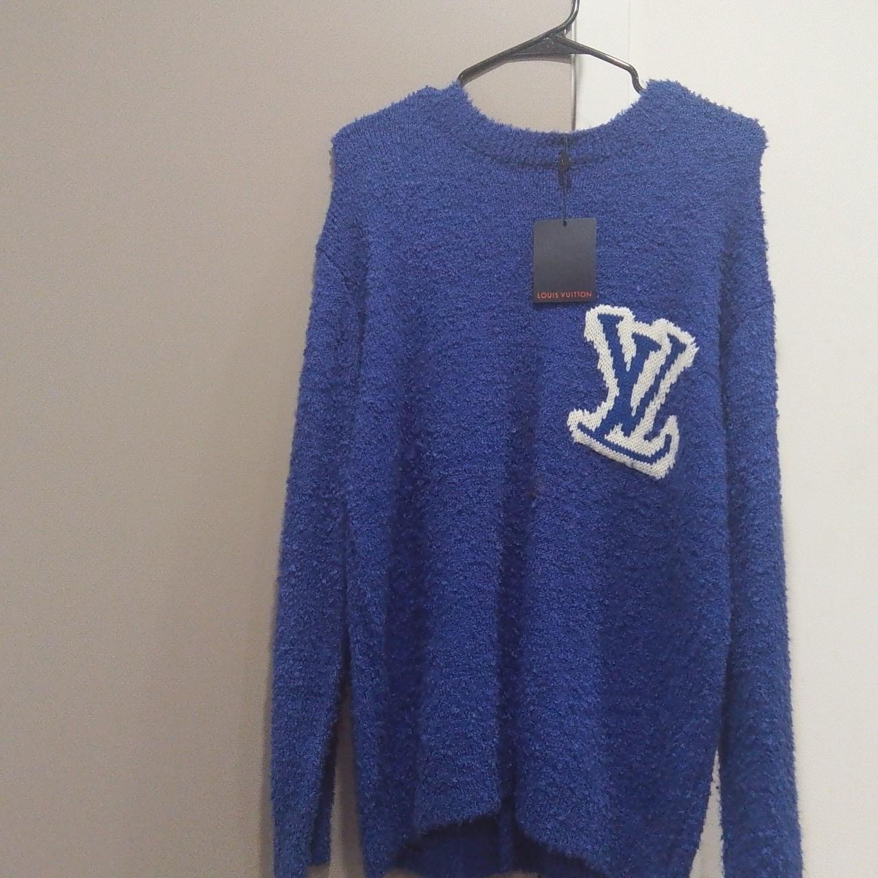 SALE♪LOUIS VUITTON ダークブルー ニット ブルー（青）系 Louis Vuitton MONOGRAM(ルイヴィトン モノグラム