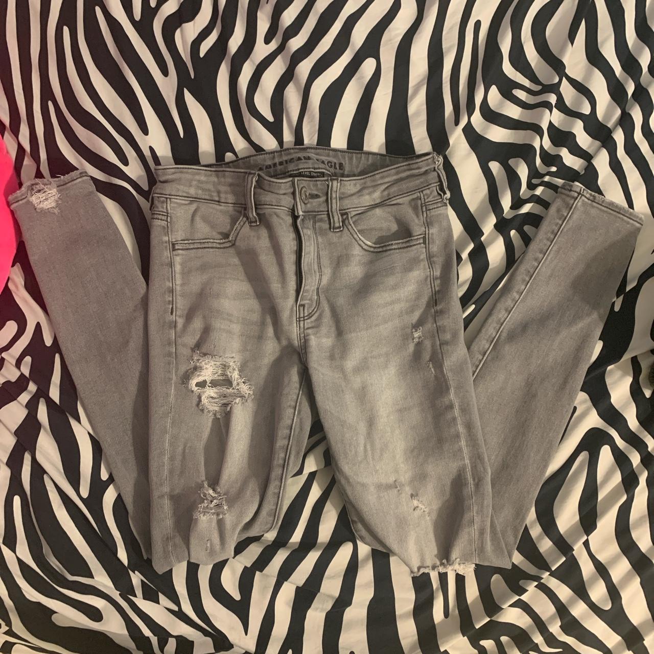 american eagle grey ripped skinny jeans🖤, luved