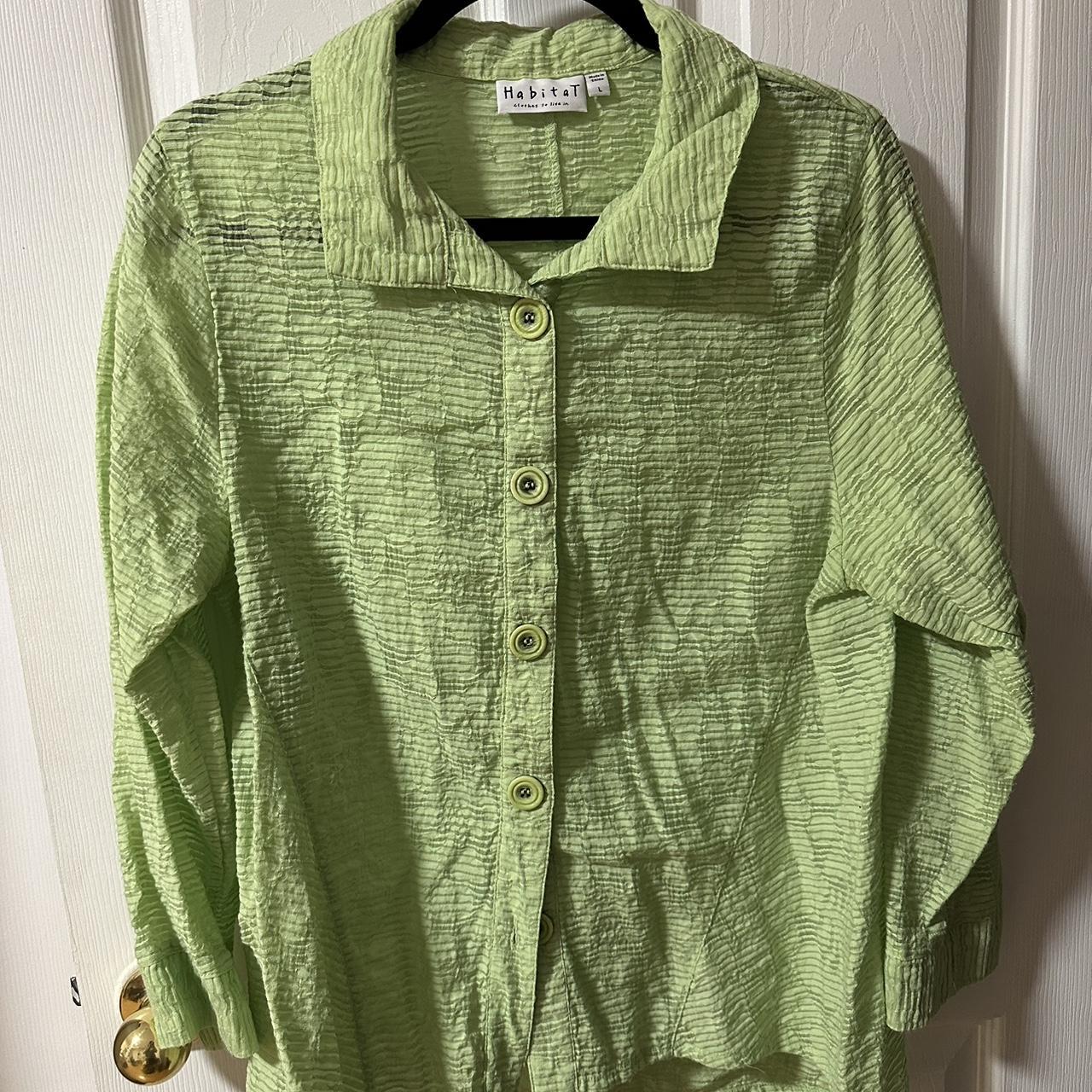 Habitat Women's Green Blouse | Depop