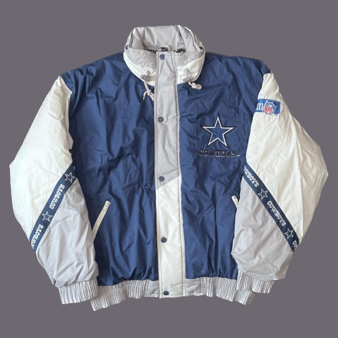 Vintage 90s Navy Starter X NFL Dallas Cowboys Windbreaker Jacket