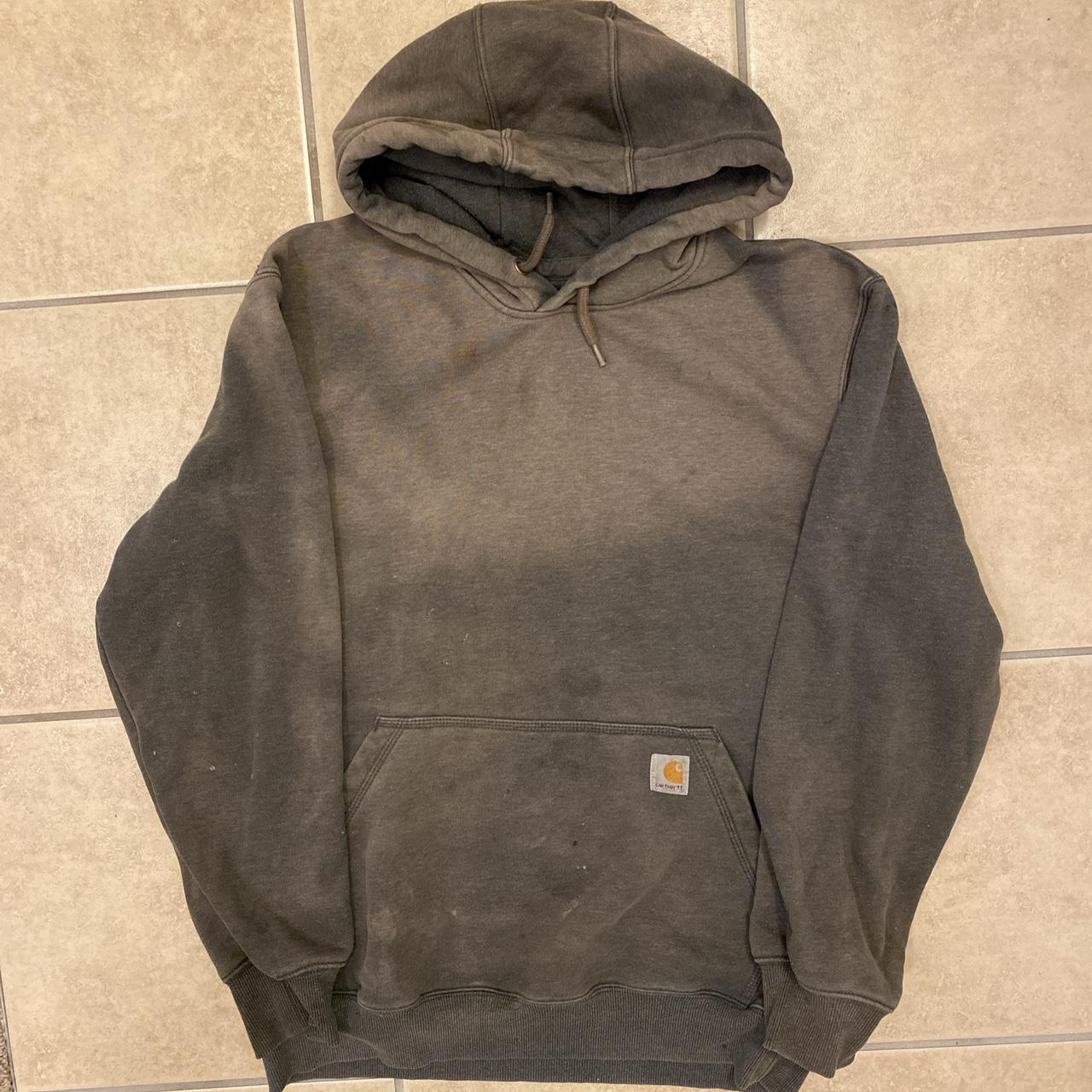 Carhartt Hoodie M Measurement Gray Sun Faded Workwear - Depop