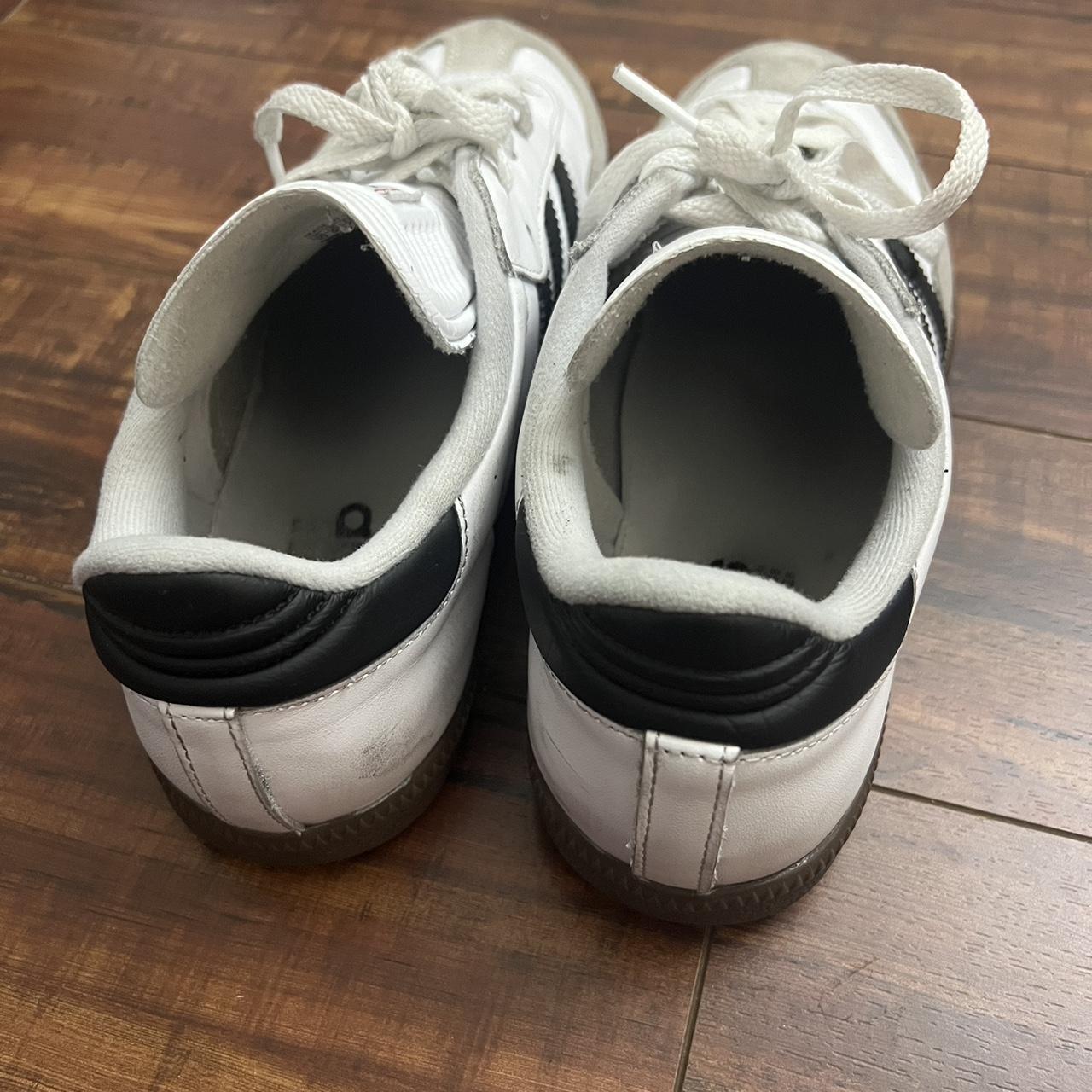 white adidas sambas •okay condition could easily be... - Depop