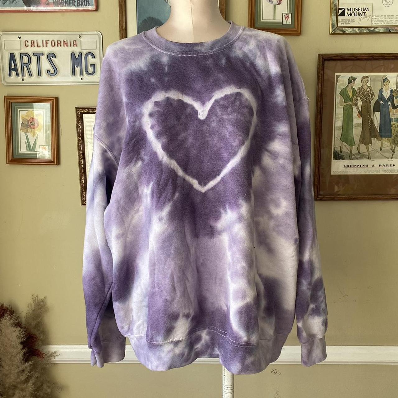 Urban Renewal Remade Heart Tie-Dye Crew Neck Sweatshirt