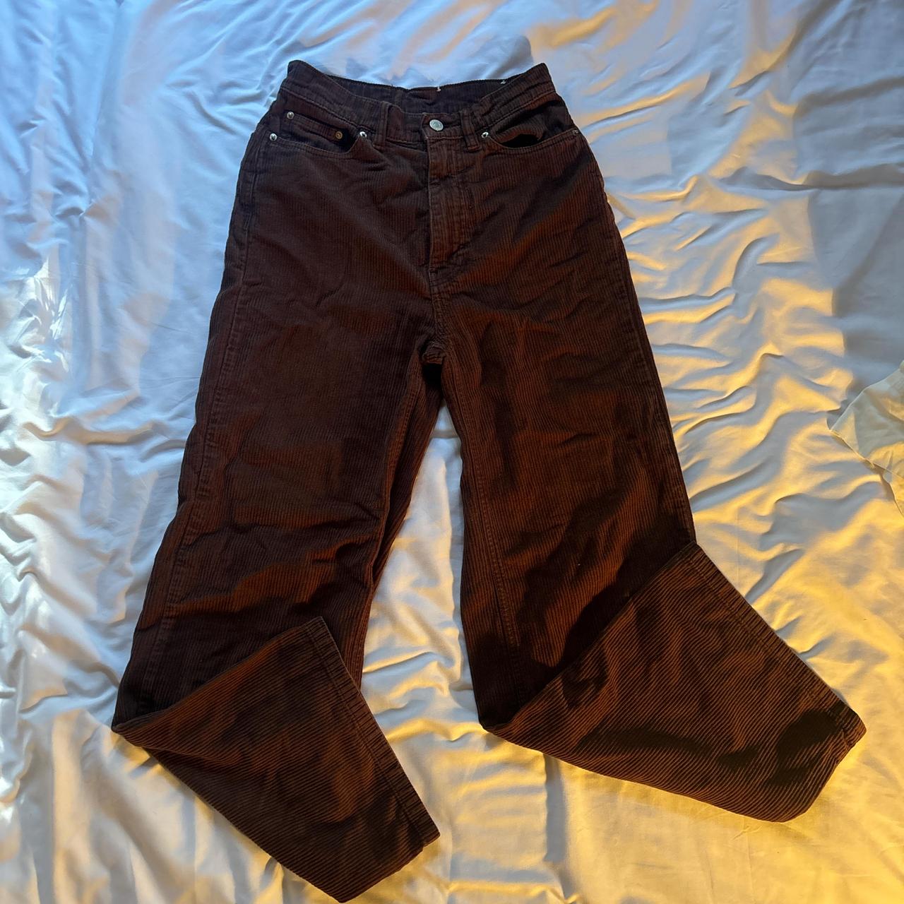 BDG high rise wide leg brown corduroy pants Depop