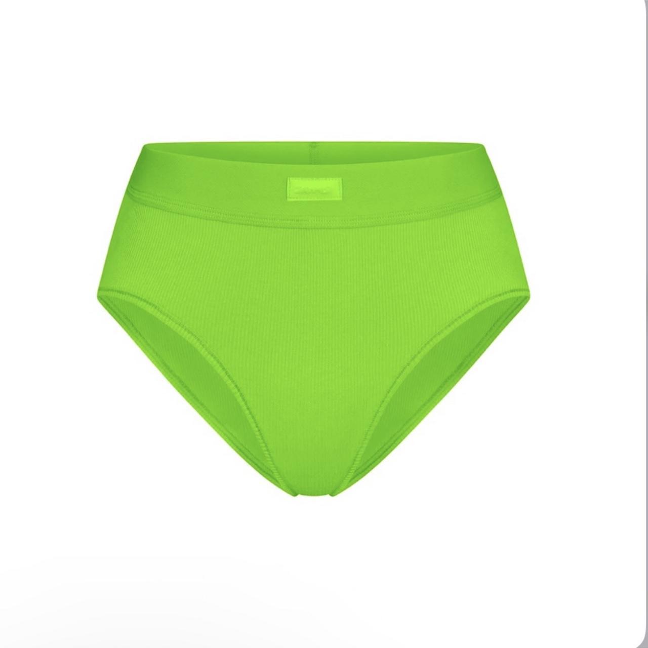 NWT Skims Limited Edition Neon Green Briefs size M - Depop