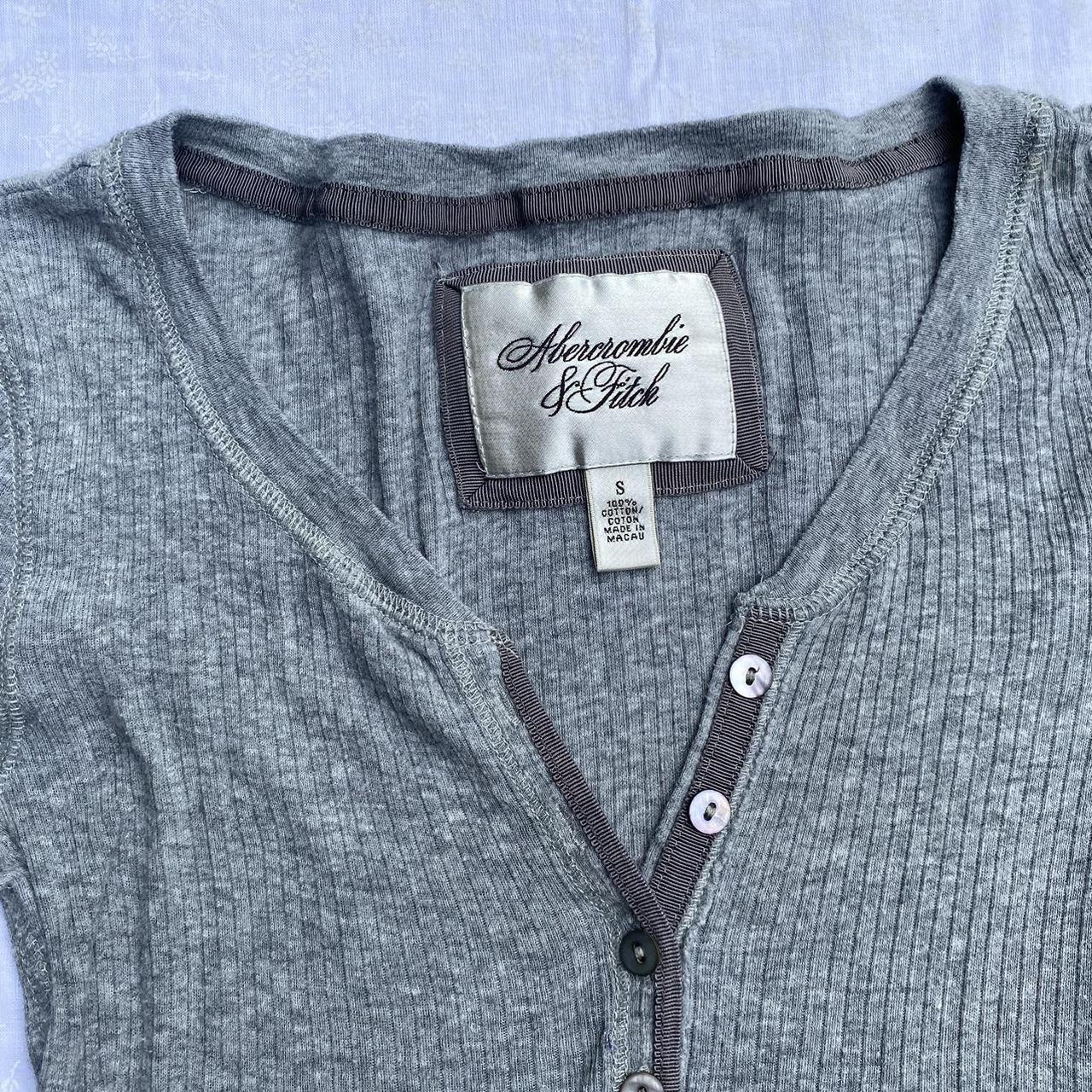 2000s vintage abercrombie fitted long sleeve henley... - Depop
