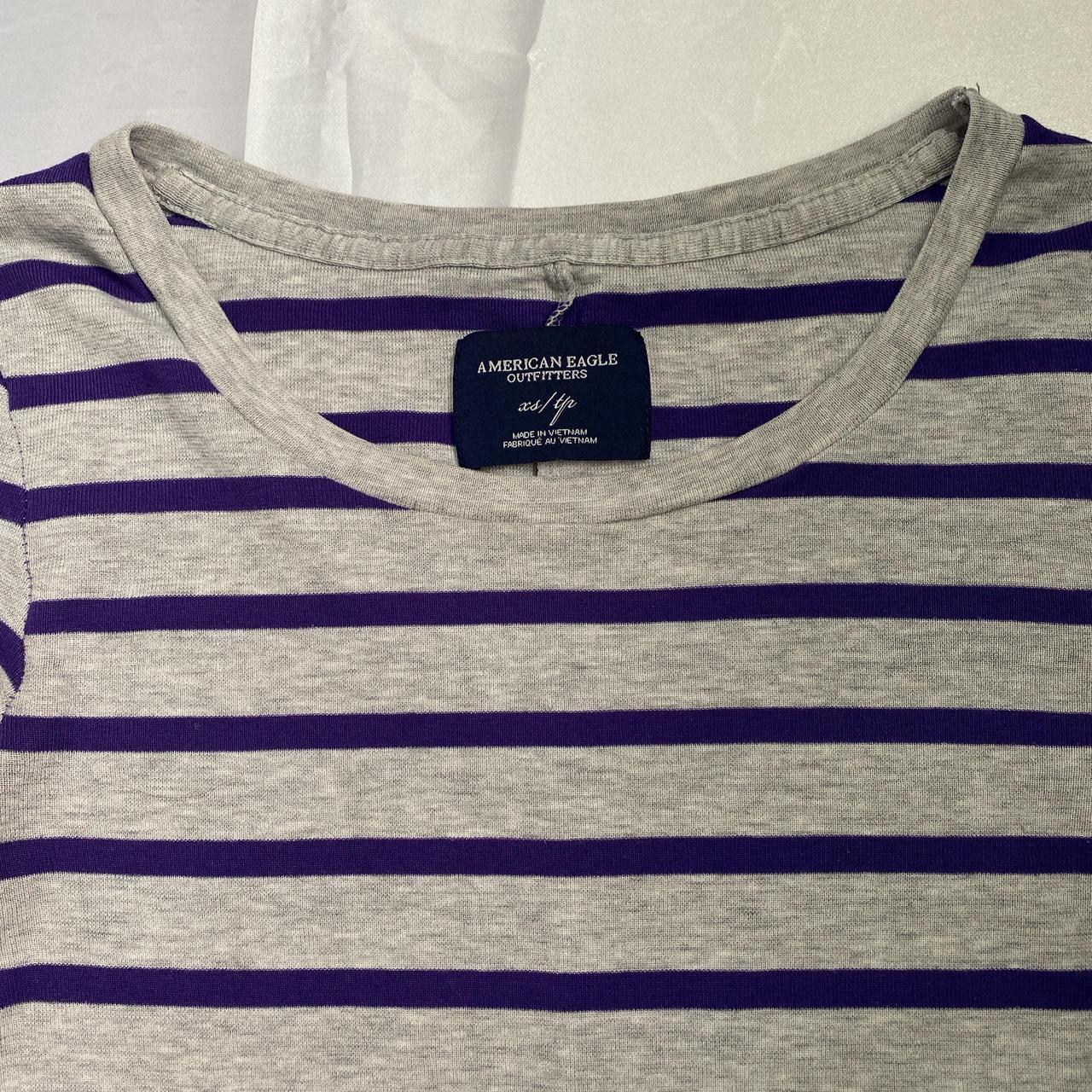 2000s vintage long sleeve striped pattern fitted top | Depop