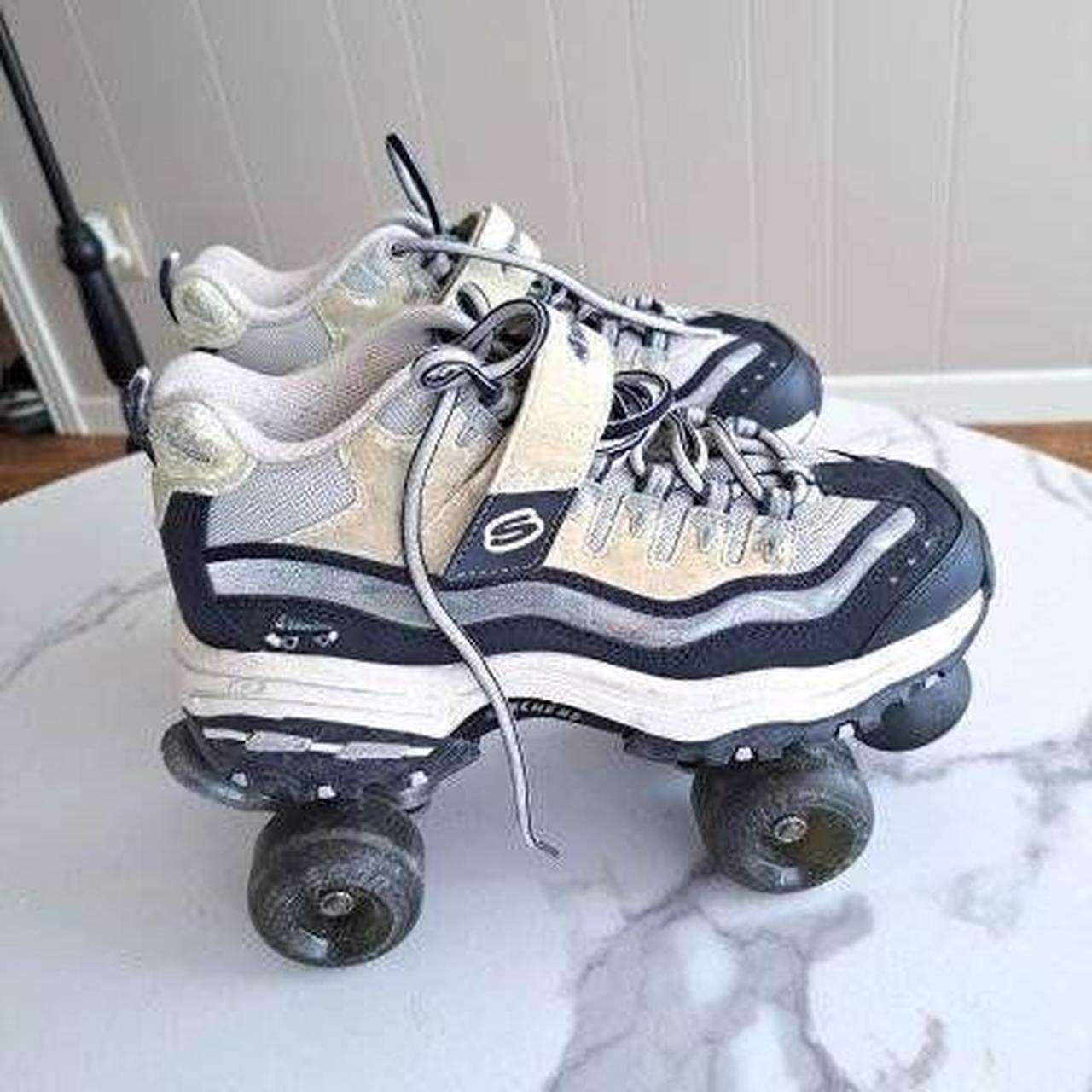 Bank værdi Infrarød Skechers Women's 4-Wheelers Roller Skates In Cream &... - Depop