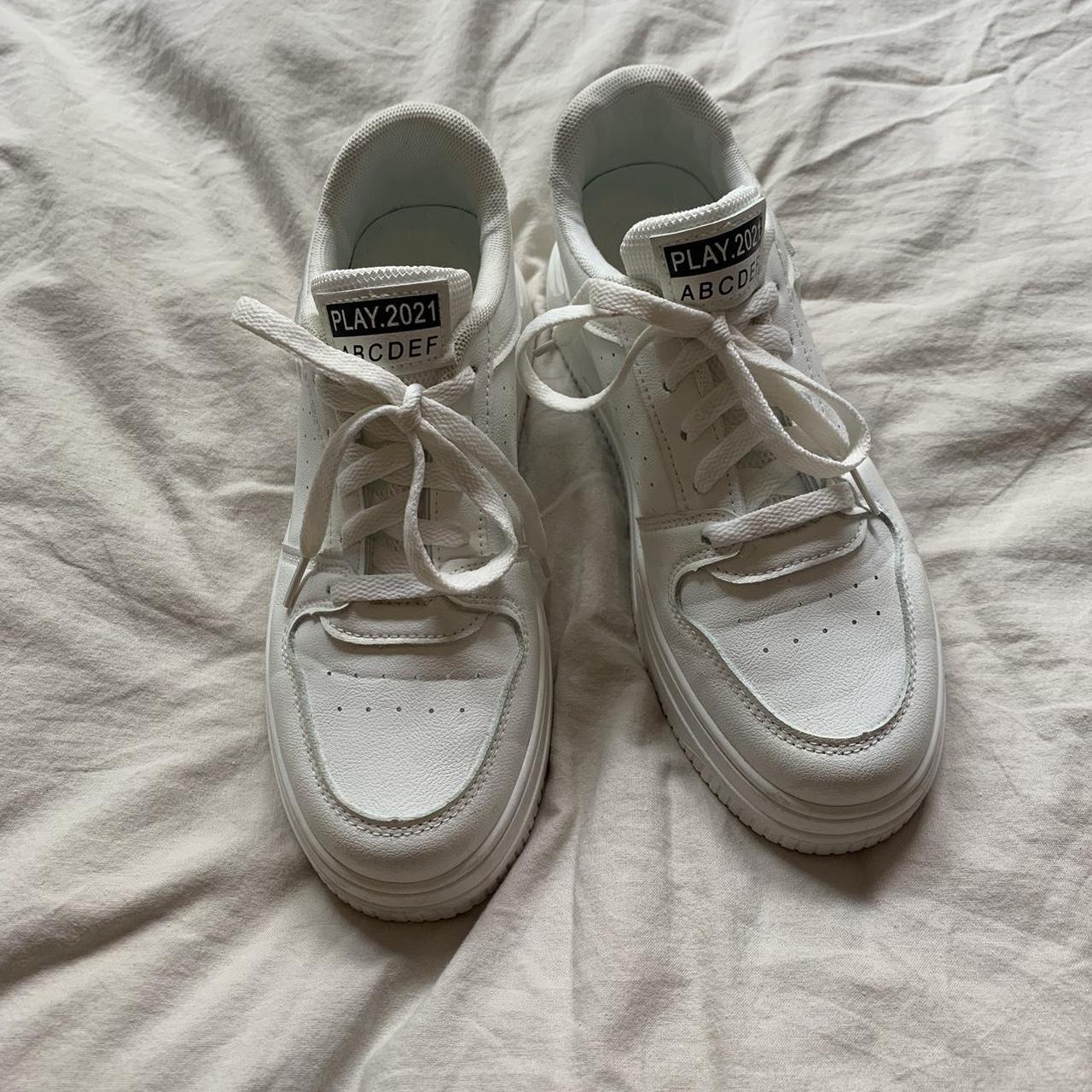 Shein white shoes barely worn - Depop