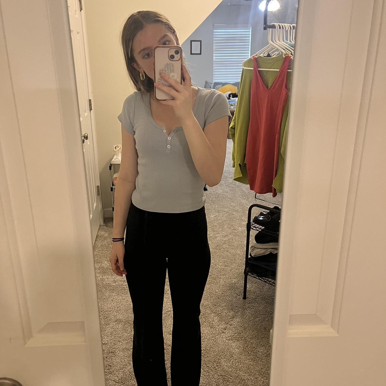 Zelly Long Eyelet Top Light Blue Never worn!... Depop