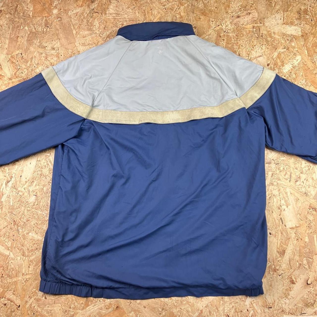 Nike Men's Blue and Cream Jacket Depop