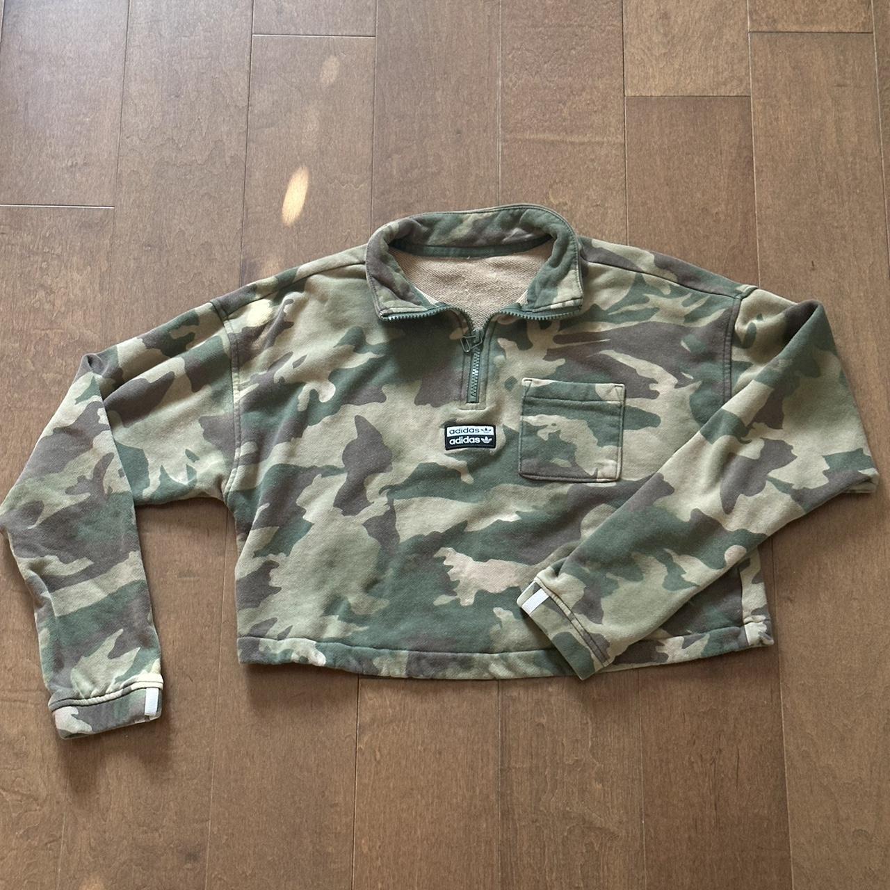 Adidas camo cropped hoodie sale