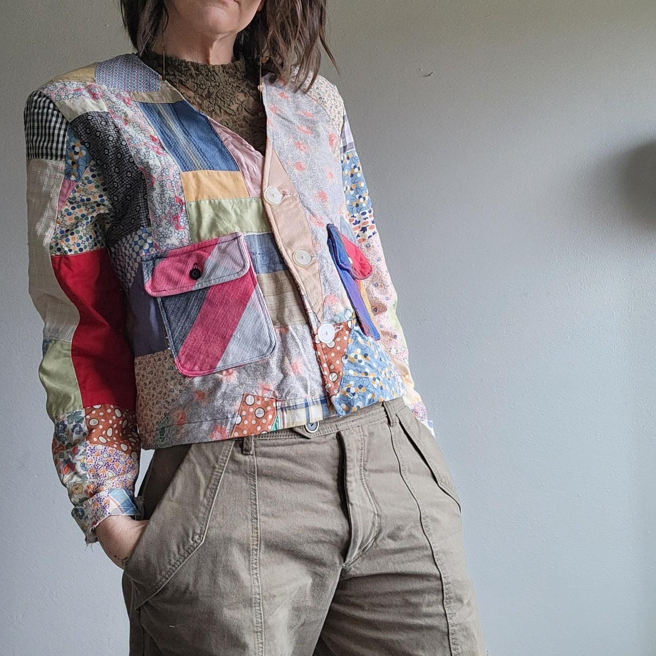 Women's Jacket - Multi/Tan - M – Patchwork quilt … - image 1