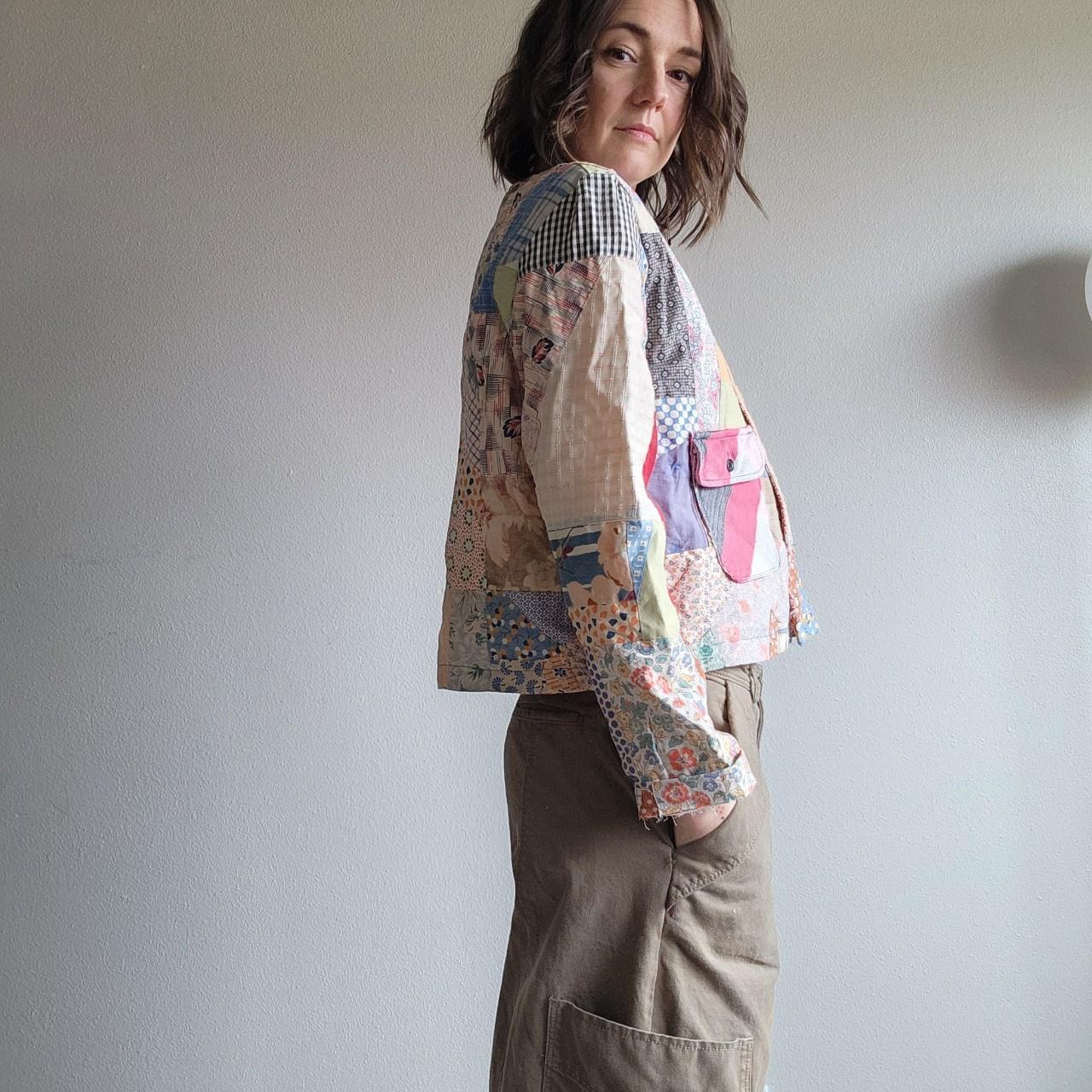 Women's Jacket - Multi/Tan - M – Patchwork quilt … - image 2