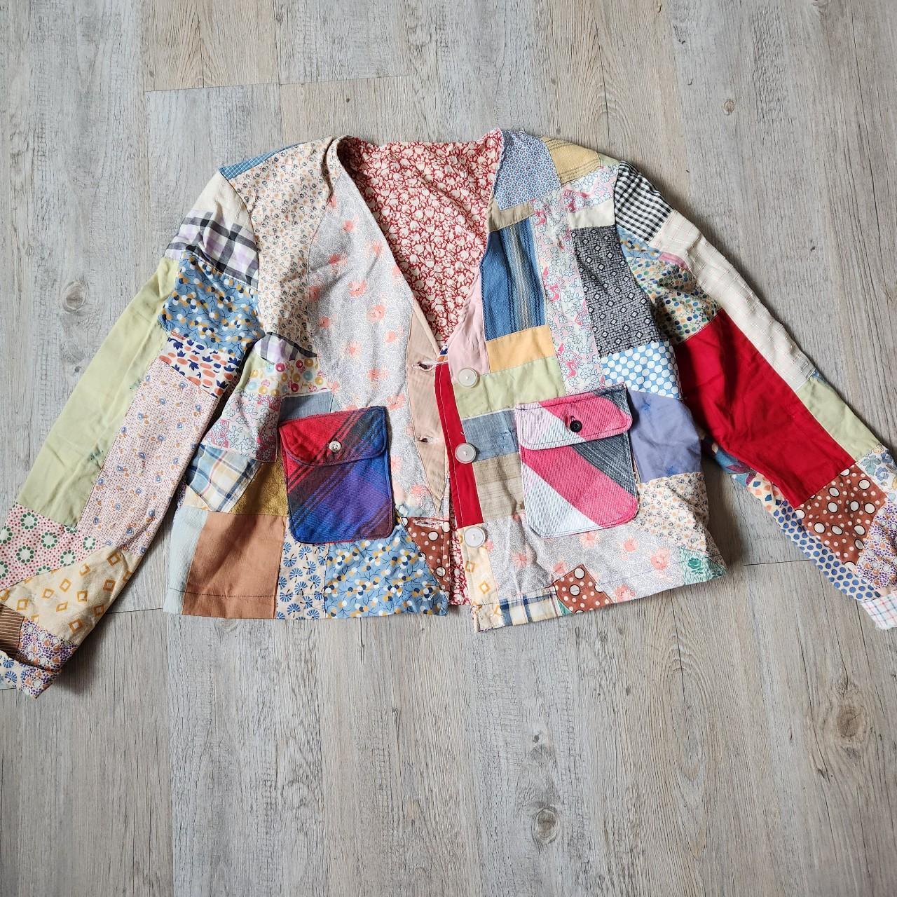 Women's Jacket - Multi/Tan - M – Patchwork quilt … - image 4