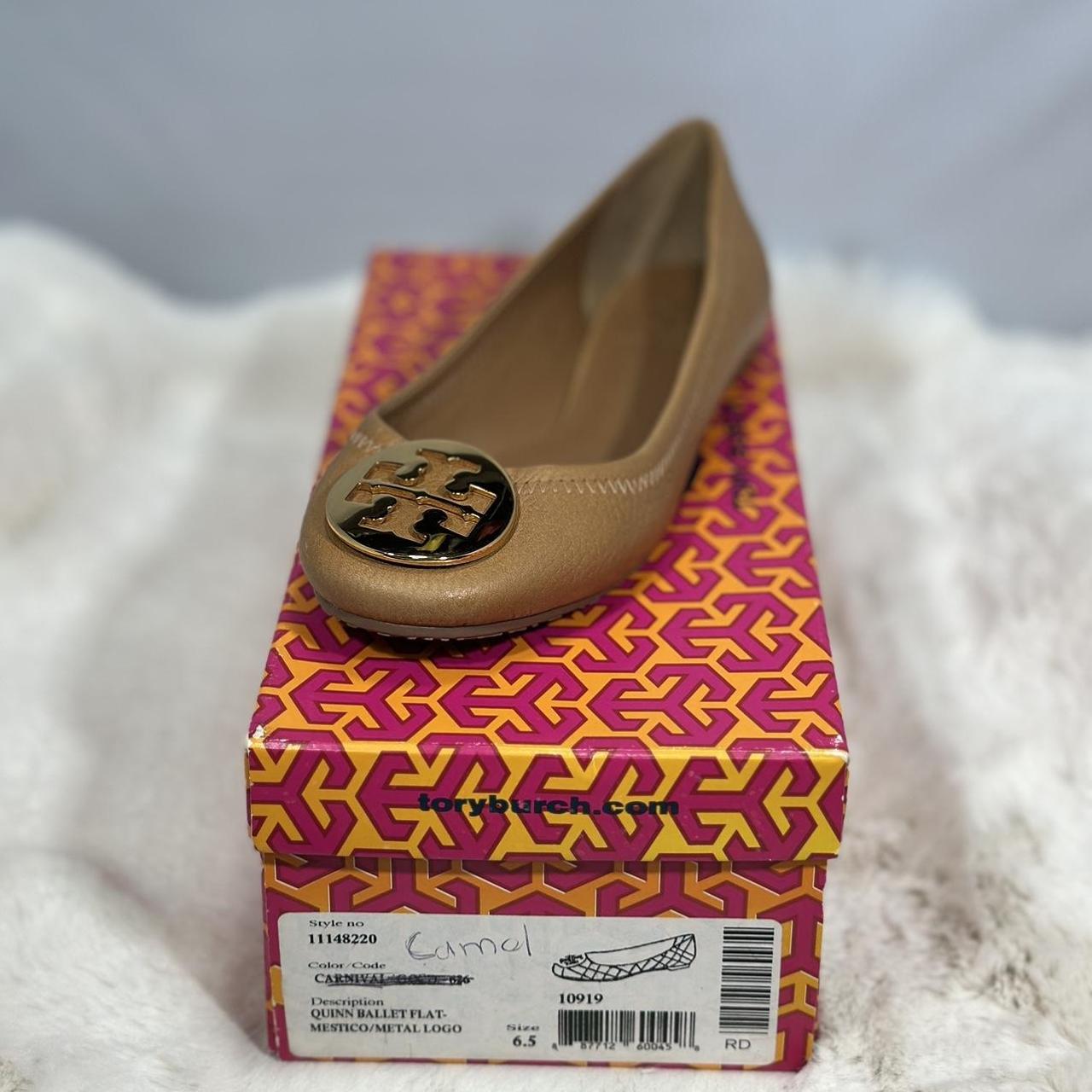 Tory Burch Women's Tan and Gold Footwear | Depop