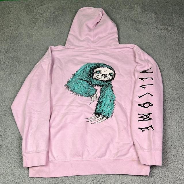 Welcome sloth 2025 pink hoodie