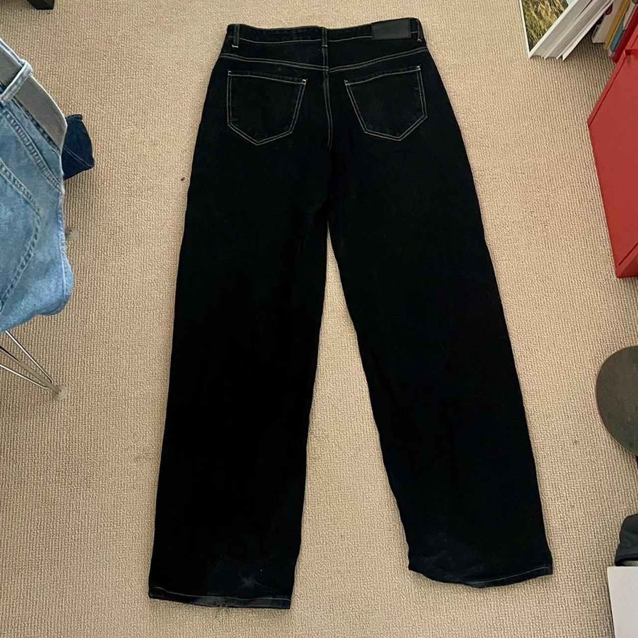 Wrld Wide Black baggy jeans Size 34 Good... - Depop