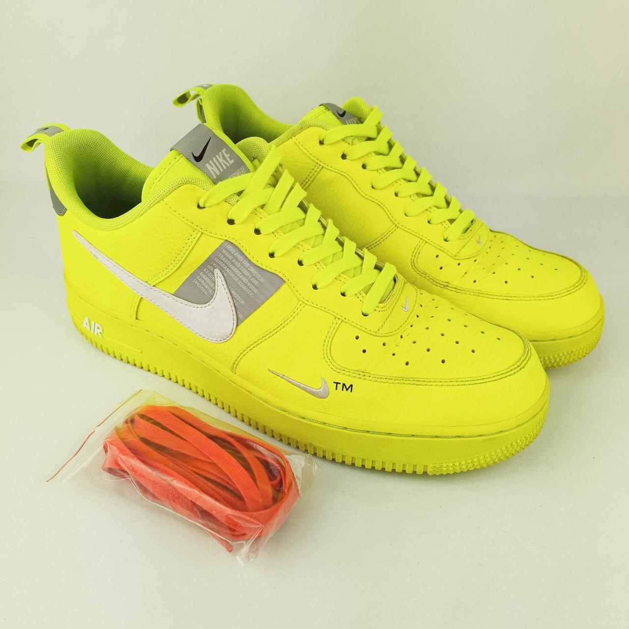 NIKE Air Force 1 Utility Volt 8 Yellow Neon Mens. Depop