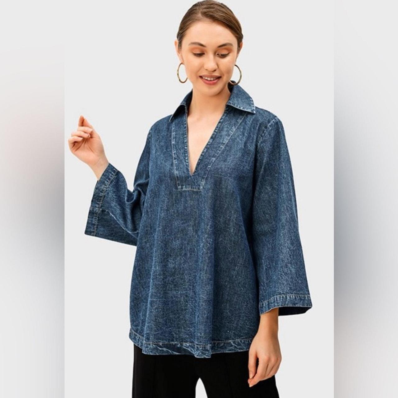 eShakti Women's Blouse - Blue - One size – eShakt… - image 1