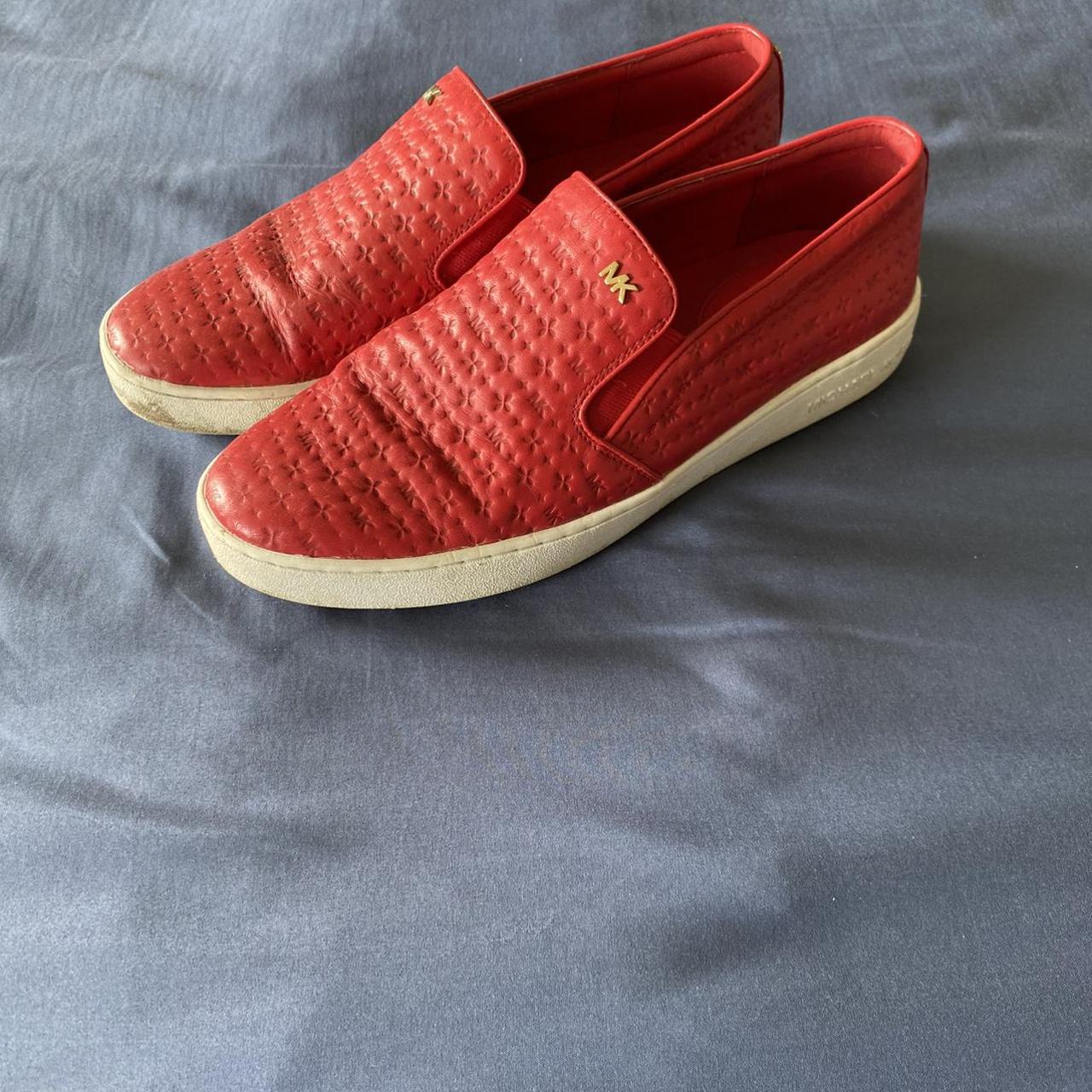 Michael kors red slip cheap on shoes