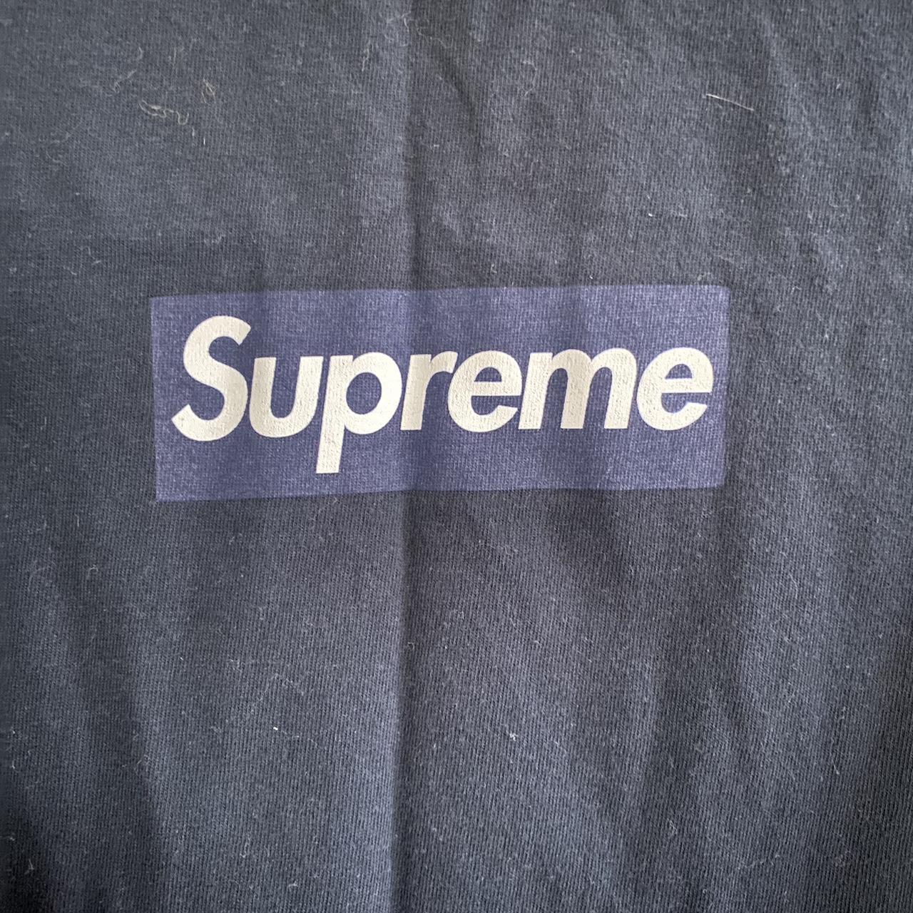 SUPREME BOX LOGO L/S TEE NAVY from FW 20 Used in | Depop