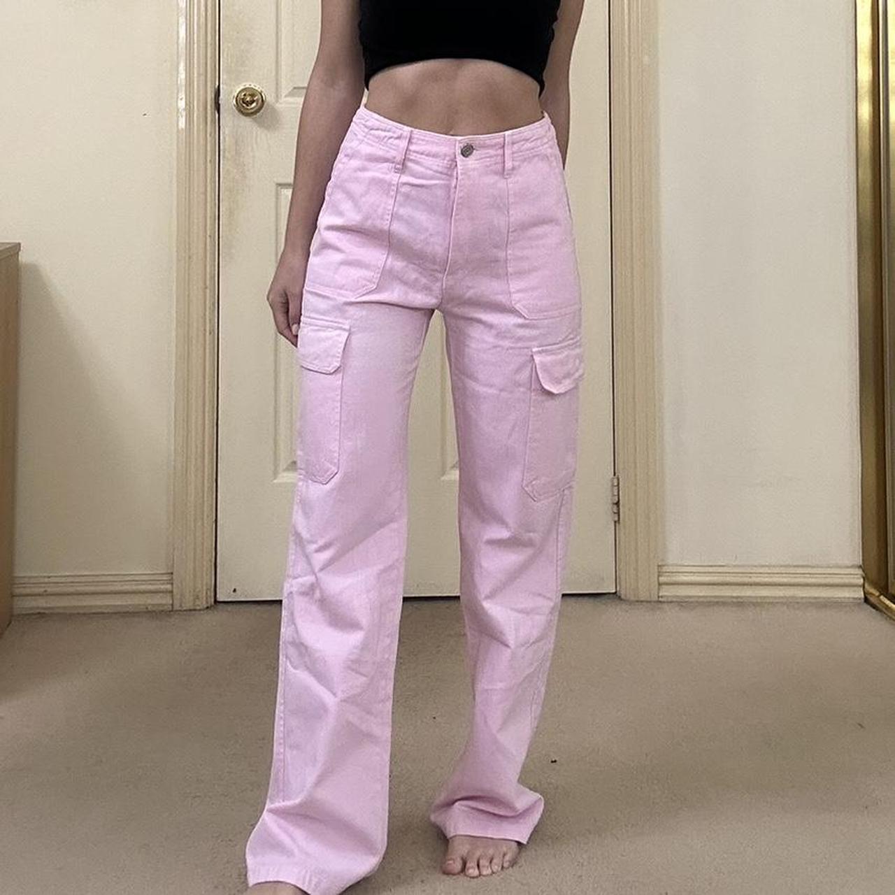 Nwt Zara Zara High Waist Cargo Pants Zara Pink Wide Leg Cargo Baby