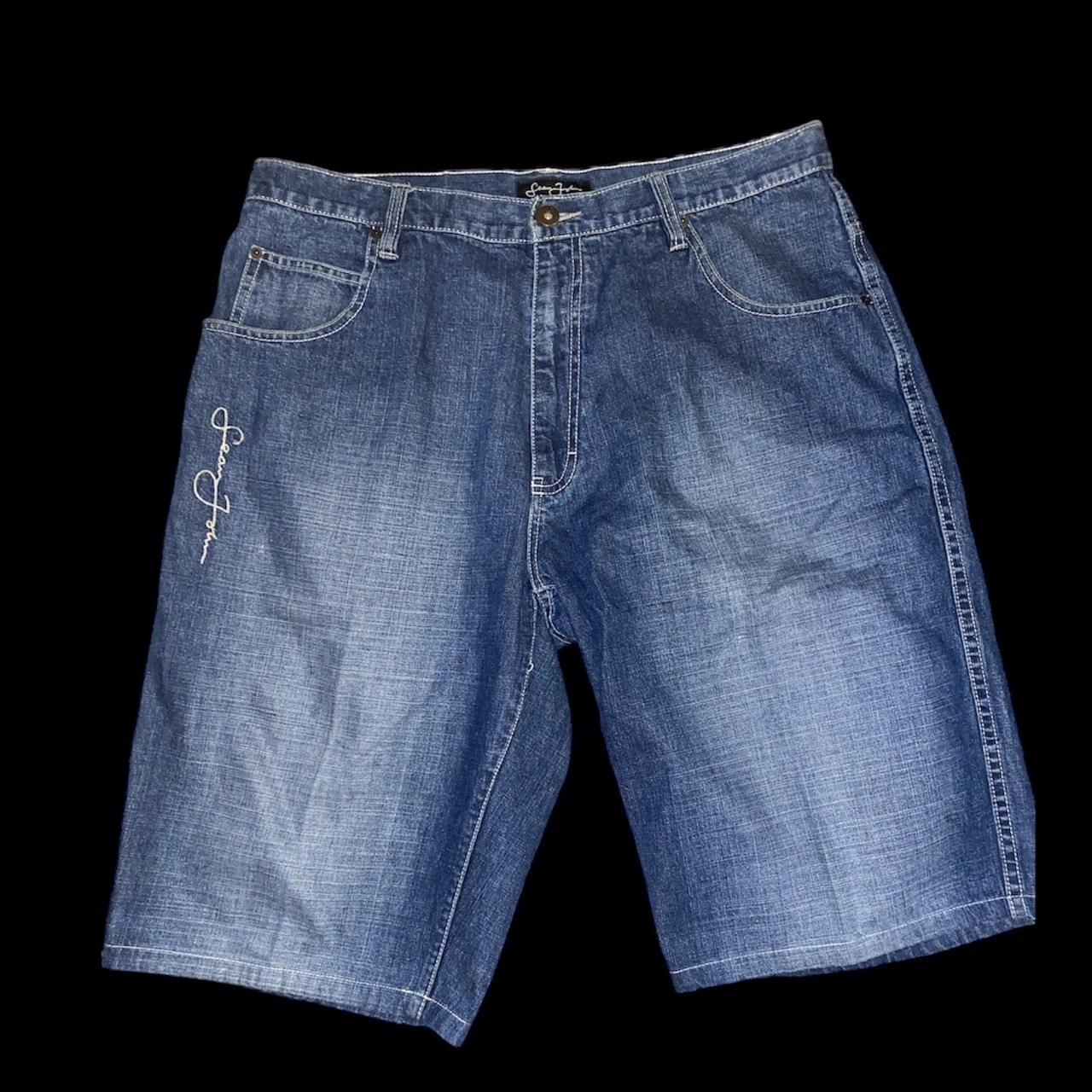 Sean John Men's Blue and Grey Shorts | Depop
