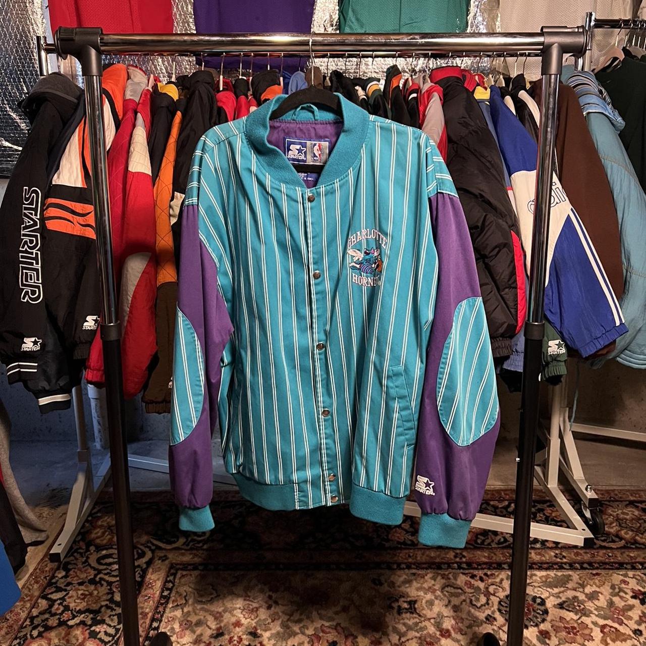 Rare Vintage Starter Charlotte Hornets Bomber... - Depop