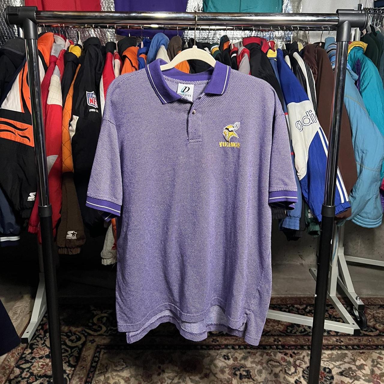 Vintage Majestic Minnesota Vikings Polo Shirt Good, - Depop